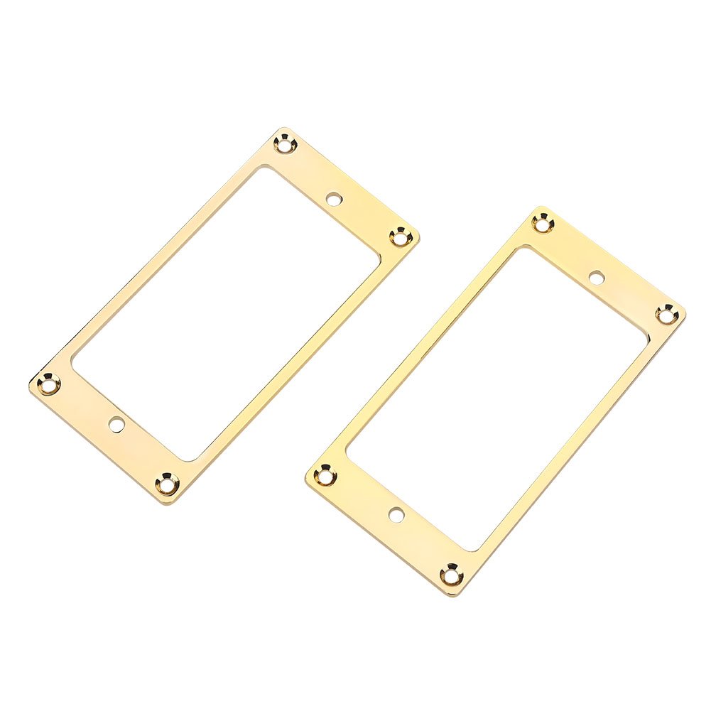 2Pcs Gold Humbucker Pickup Mounting Rings - Metal Flat Electric Guitar Pickup Frame Covers - Replacement Parts for Electric Guitars - Perfect for DIY Guitar Upgrades & Professional Installations