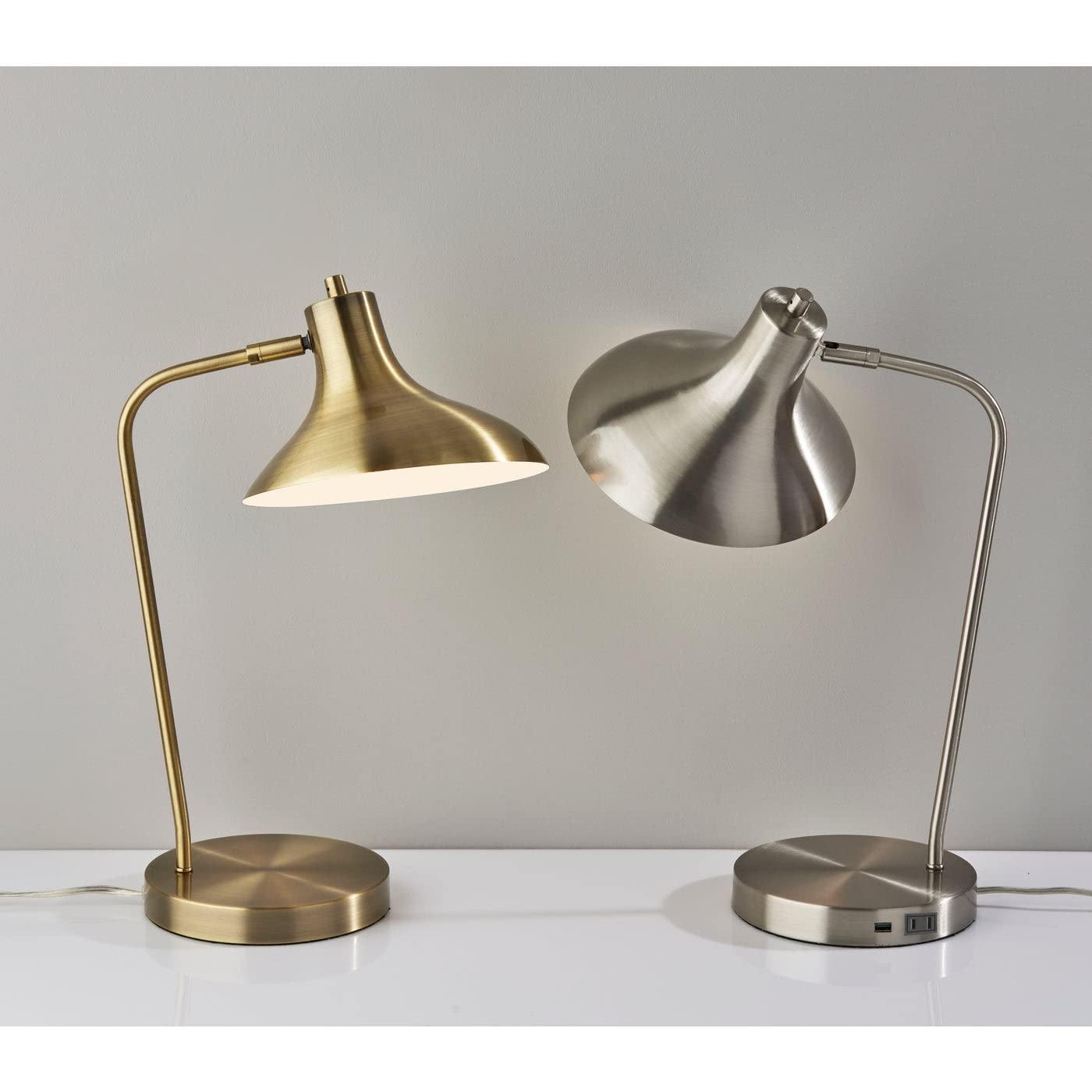 Adesso SIMPLEE SL4919-21 Cleo Adjustable Brass Desk Lamp - Modern Office Lighting for Home, Study & Workspace - Perfect for Reading, Writing & Computer Work