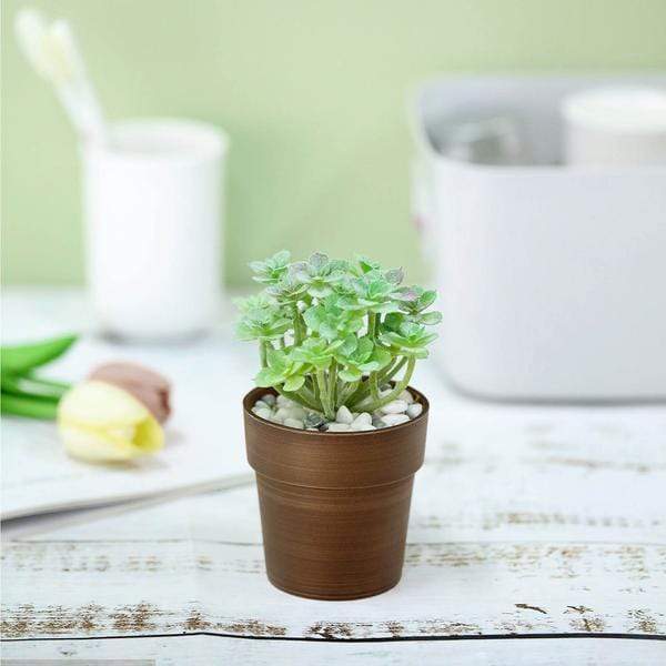3 Pack 3 Inch Tall Metallic Round Plastic Flower Pots for Indoor Plants, Home Decor, and Garden Decorations - Perfect for Succulents, Herbs, and Small Flowers