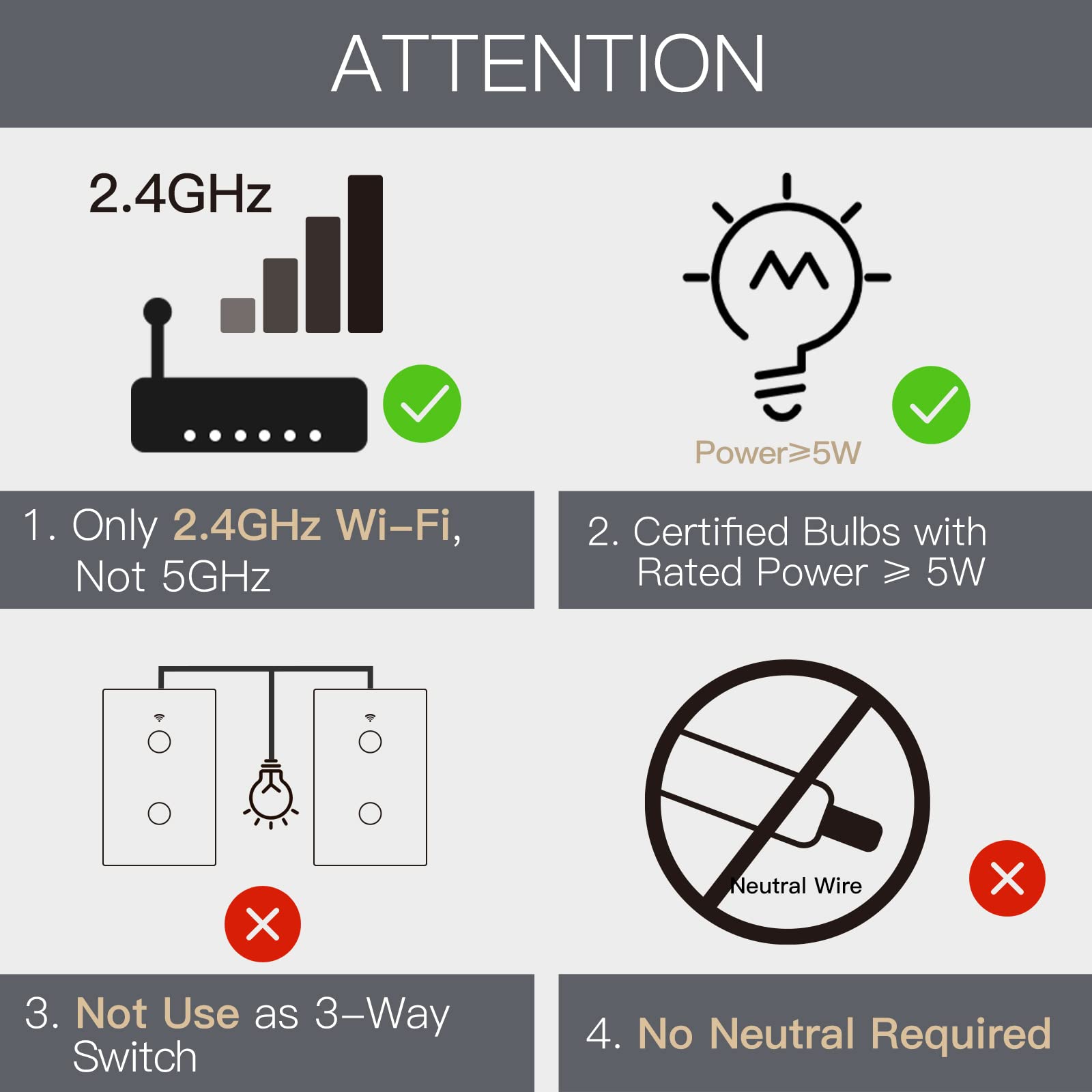 MOES Smart Light Switch - No Neutral Wire Required, 2.4GHz WiFi & RF433, Compatible with Alexa, Google Home, Smart Life/Tuya App - Single Pole Black 2 Gang with Capacitor - Perfect for Home Automation and Smart Lighting Control