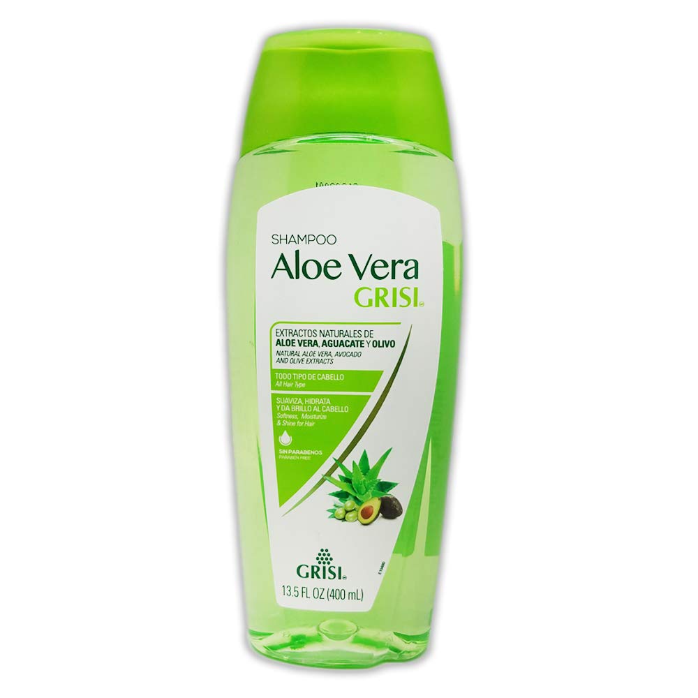 Grisi Aloe Vera Shampoo for Dry Hair - Moisturizing & Nourishing Hair Care with Natural Aloe Extract, Paraben-Free, Sulfate-Free - 13.5 Fl Oz - Promotes Soft, Shiny Hair - Perfect for Daily Use & Damaged Hair Repair