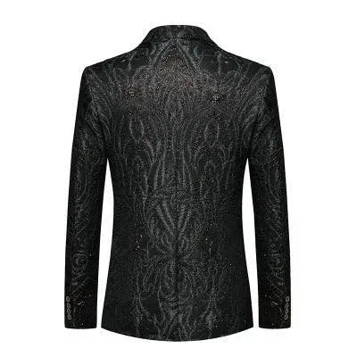 Black Sequin Blazer for Men - Stylish Formal Jacket for Weddings, Parties & Evening Events