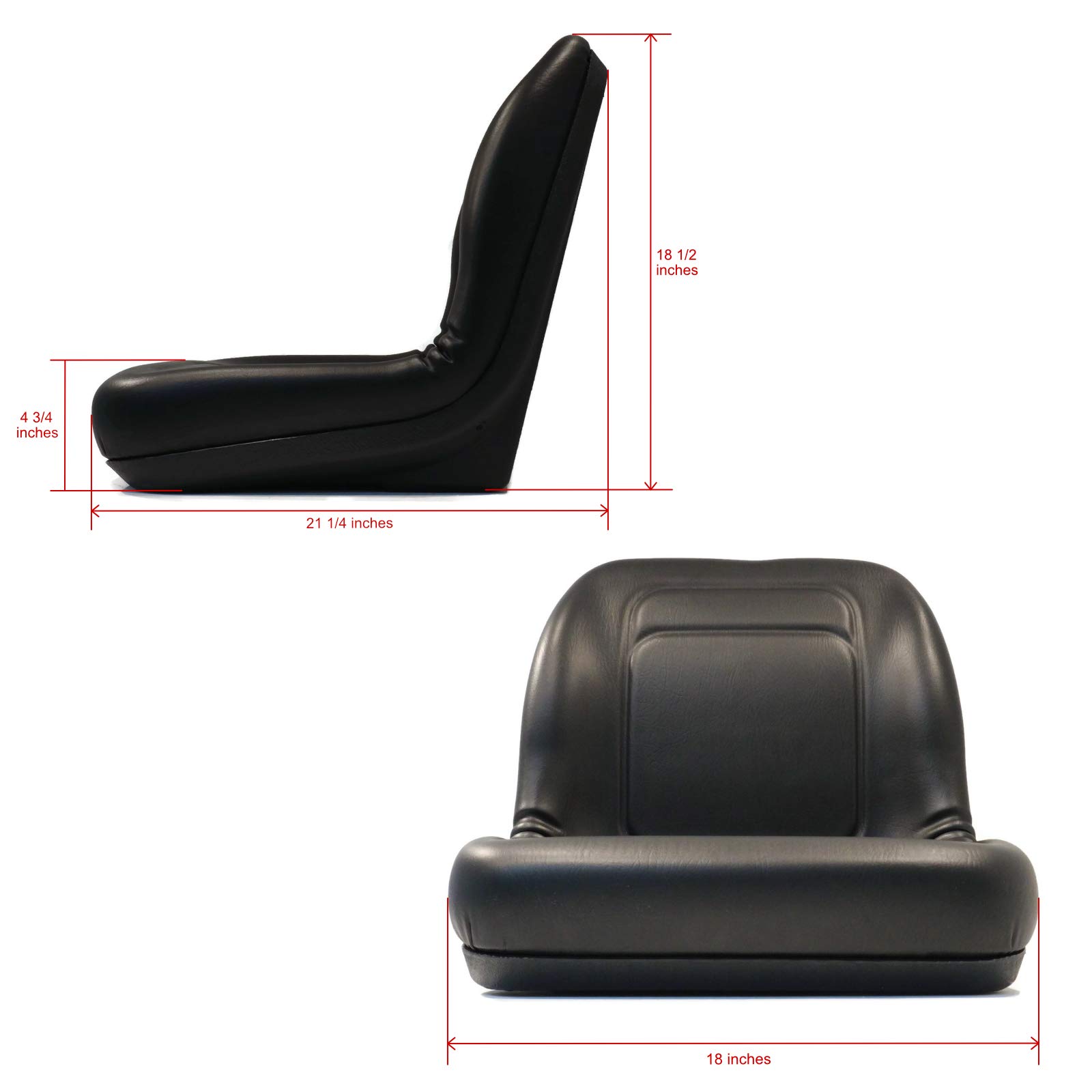 Black High Back Seat Replacement for Bomag BW900-50 Rollers & Caterpillar 301.8 Mini Excavators | Heavy Equipment Operator Comfort | Construction & Road Work Use