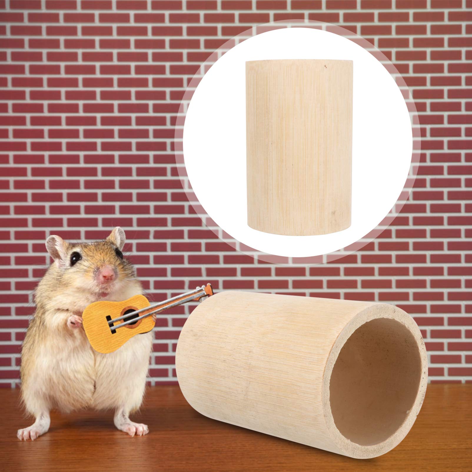 Balacoo Natural Bamboo Hamster Hideout & Chew Toy - Small Animal Activity Tube for Chinchillas, Gerbils, Mice - Durable Pet Supplies for Cage Enrichment & Playtime Fun