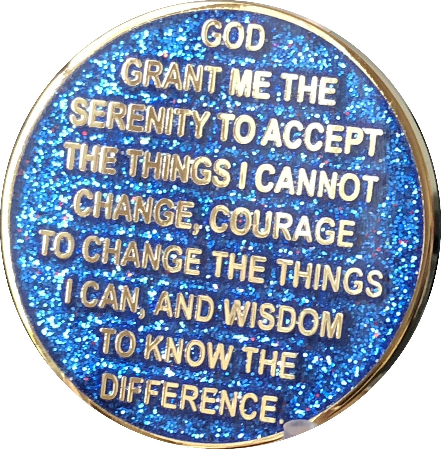 9 Year AA Medallion Reflex Blue Glitter Gold Plated Color Chip IX - Perfect for Jewelry Making, Collectibles & Gift Giving