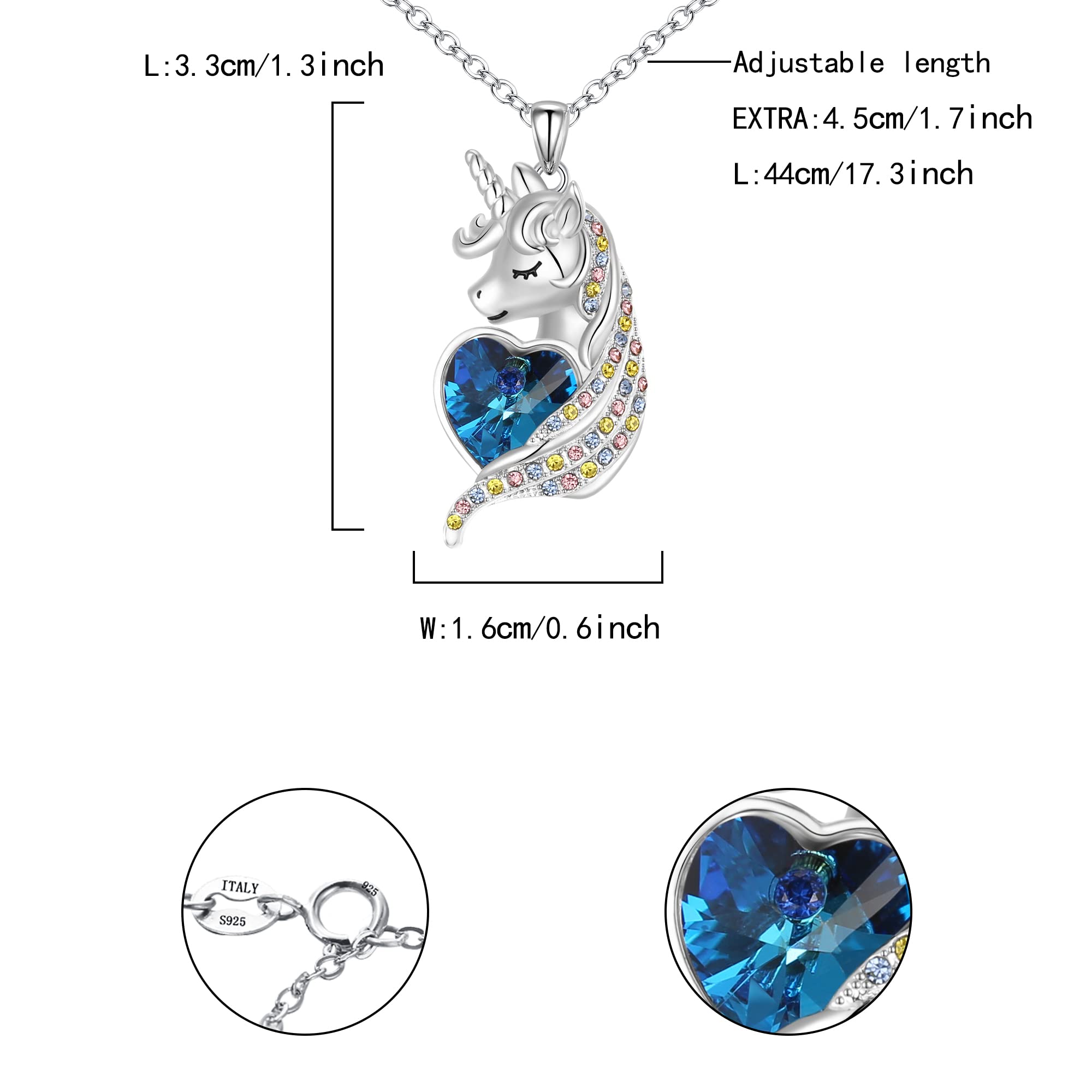 Flyonce Heart Crystal Unicorn Necklace for Women - Elegant Valentines Day Gift, Birthday Jewelry for Daughter & Granddaughter | Perfect for Romantic Dates, Special Occasions & Everyday Wear