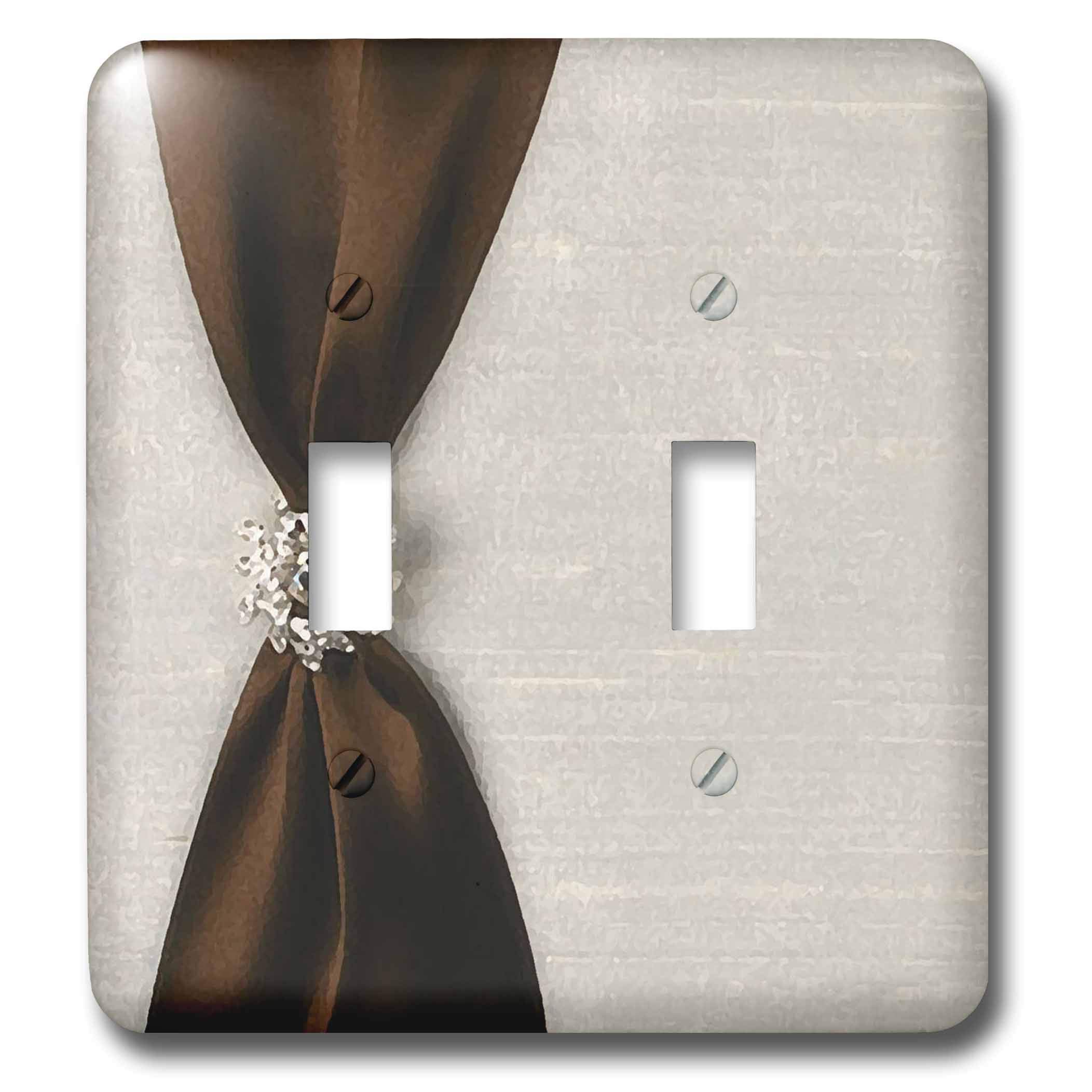 3D Rose Brown Satin Ribbon with Jewel Double Toggle Switch - Elegant Crafting & DIY Jewelry Making Supplies for Necklaces, Bracelets, and Gift Wrapping