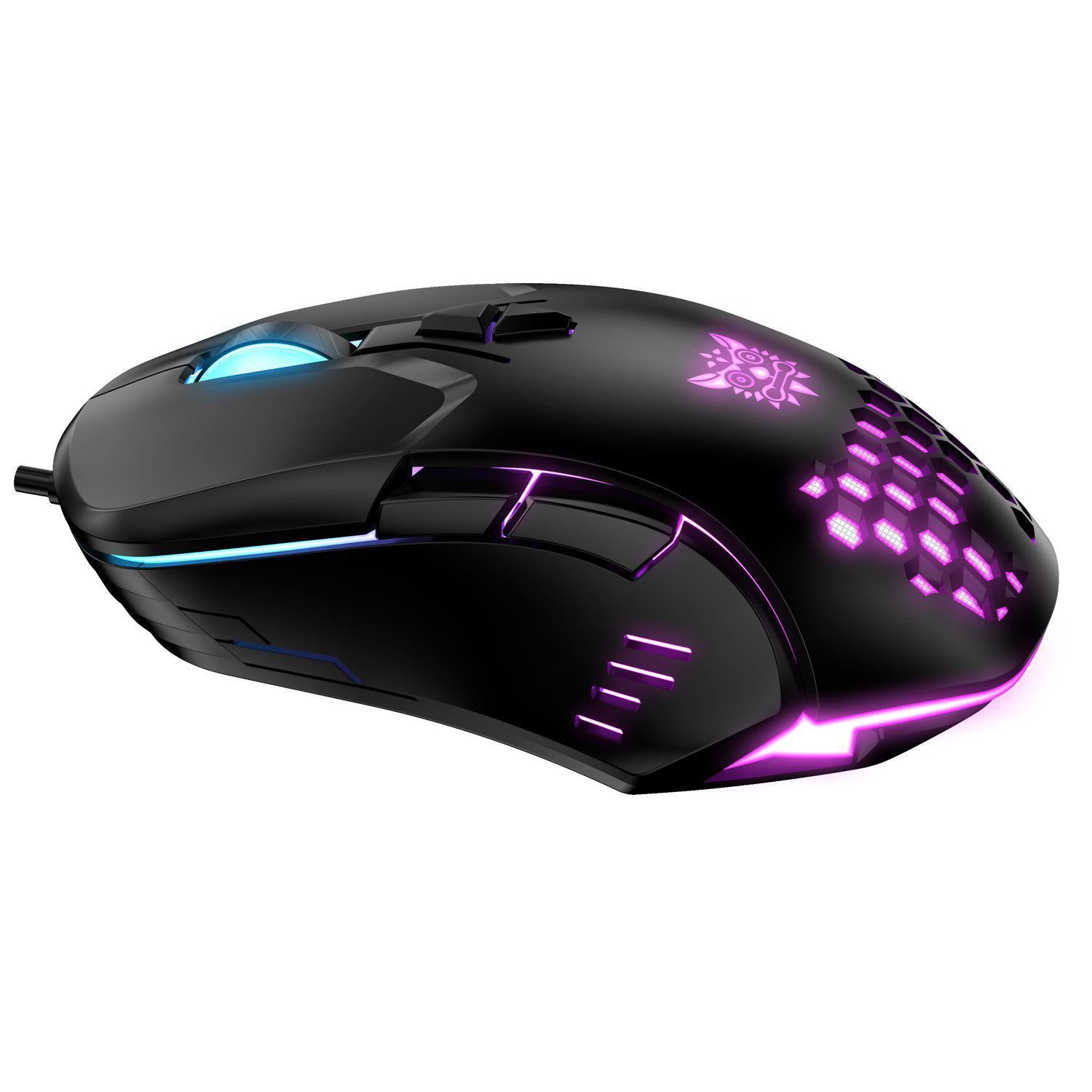 ONIKUMA CW902 Wired Gaming Mouse with 7 RGB LED Backlit Modes, 7200 DPI, Ergonomic Design - Perfect for PC Gaming, Office Work & Streaming Setup