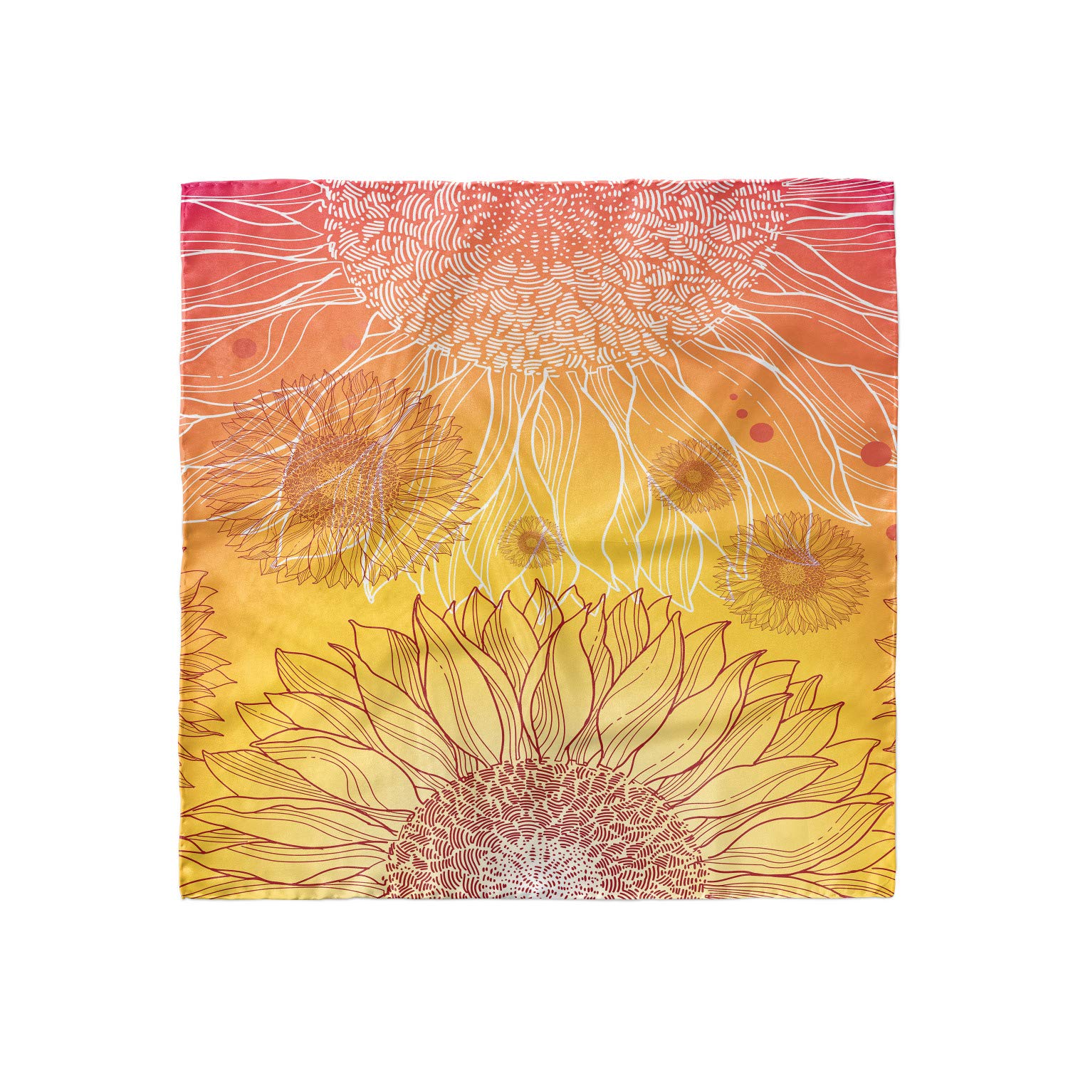 Ambesonne Floral Headscarf - Sunflower Botanical Print Hijab Scarf for Women, Muslim Head Wrap, Fashion Hair Accessory for Daily Wear & Special Occasions