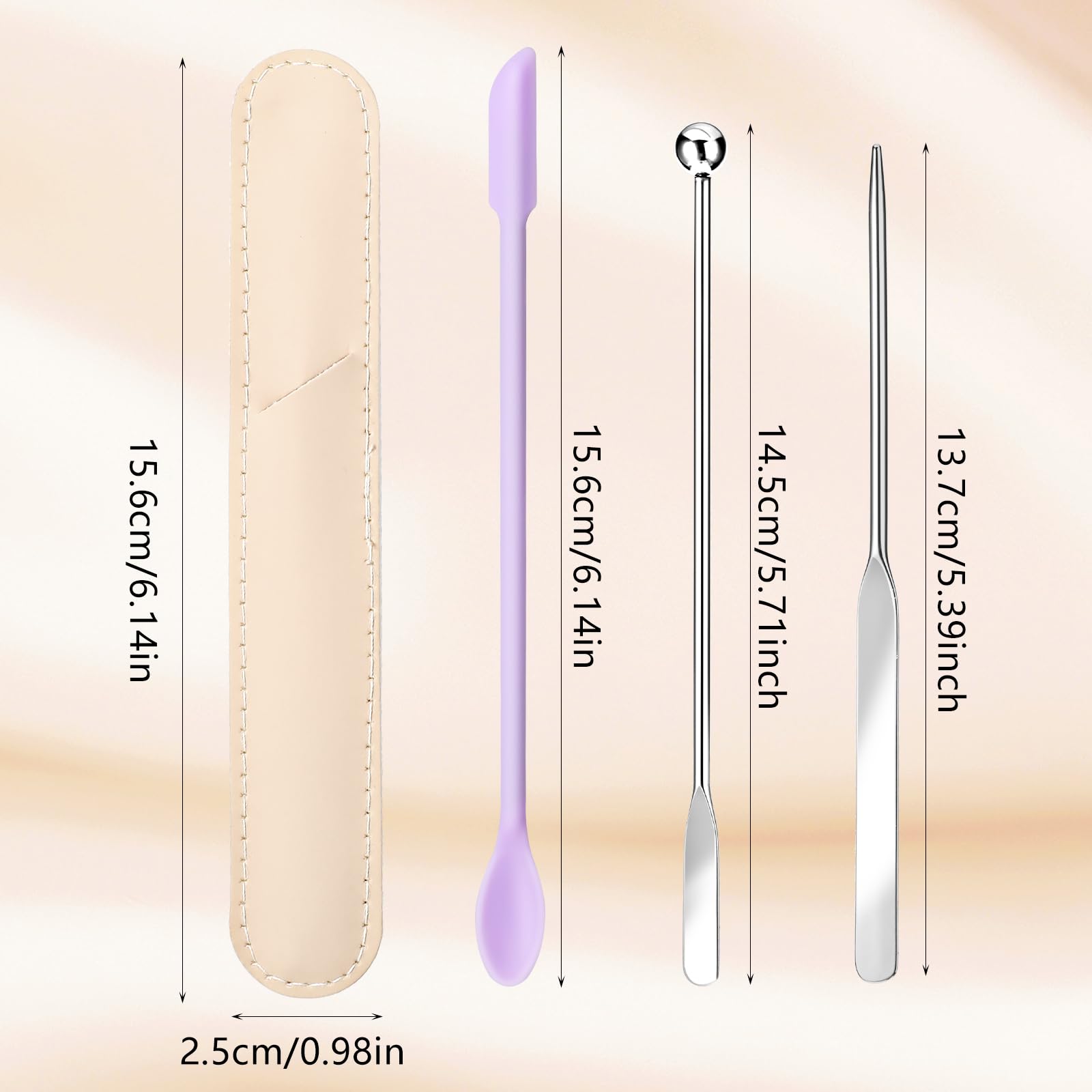 Thinp Foundation Spatula - Silicone & Stainless Steel Double-Edged Makeup Spatula Tool for Precise Foundation Application | Perfect for Small Face Areas, Contouring, and Professional Makeup Palettes