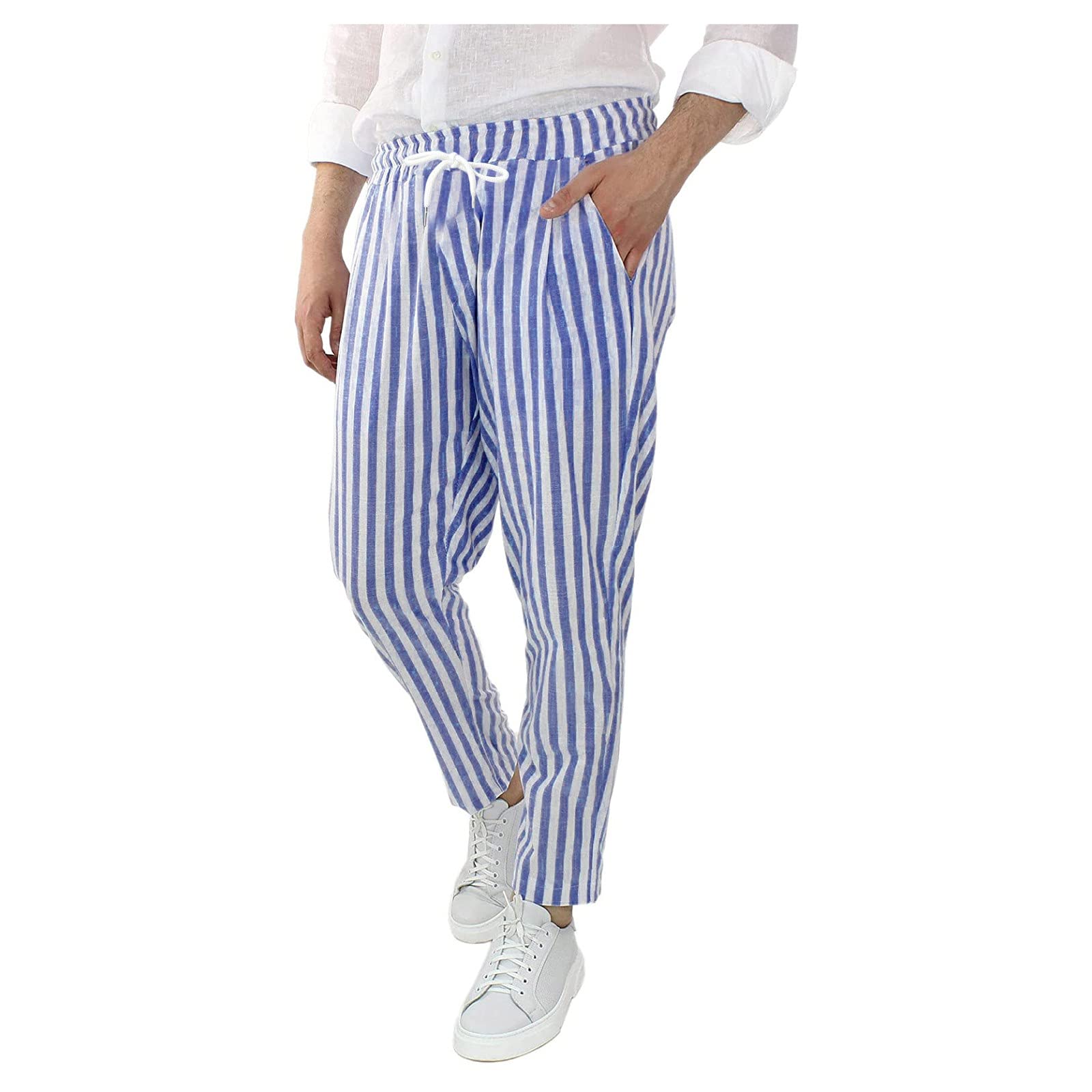 **Men's Joggers with Pockets - Comfortable Sweatpants & Track Pants for Running, Gym, and Casual Wear - Lightweight Linen & Smart Design**