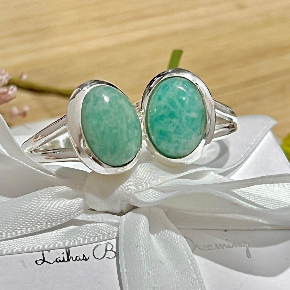 Elegant Amazonite Oval Ring for Women - Classic Chic Jewelry Gift for Her - Perfect for Weddings, Parties & Everyday Wear