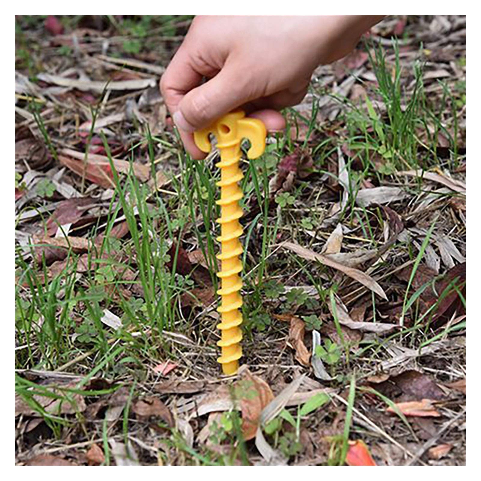 50pcs Heavy Duty Tent Stakes for Camping - Screw-In Ground Pegs for Sand, Beach & Outdoor Use - Durable Plastic Tent Nails for Secure Anchoring in All Terrains (Perfect for Camping Trips, Beach Outings & Backyard Tents)