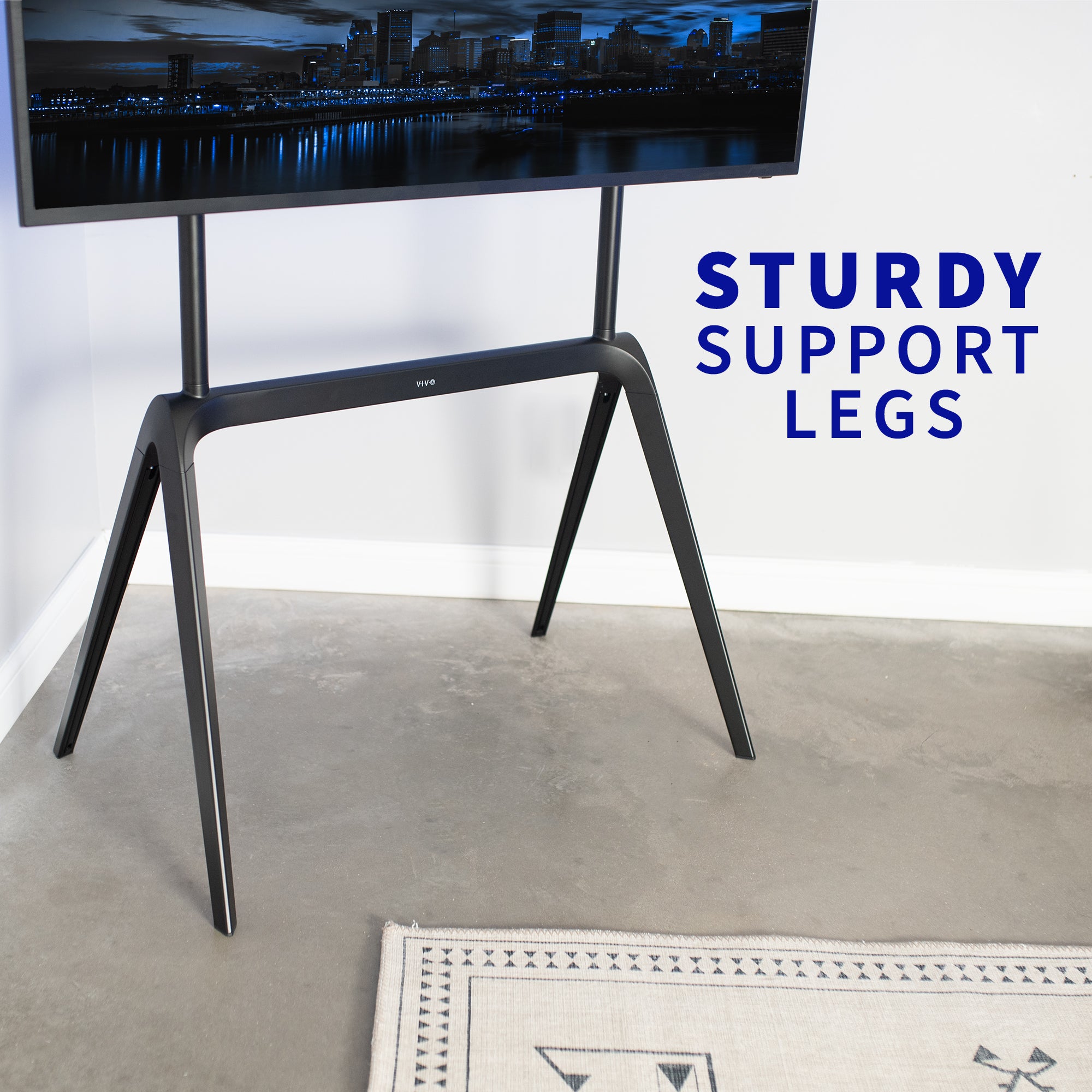 Heavy Duty Steel Easel TV Stand for 65-86 Inch Flat Screen TVs - Studio & Living Room Display Solution for Artists & Home Theater Enthusiasts