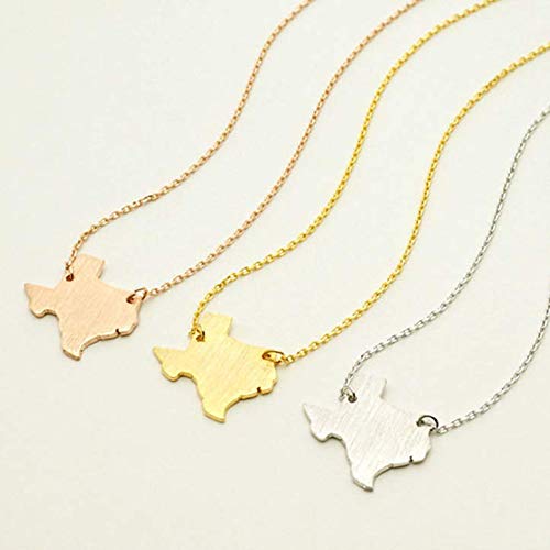 YINLIN Texas State Map Charm Alloy Necklace - Perfect for Travel Lovers & State Pride Gifts