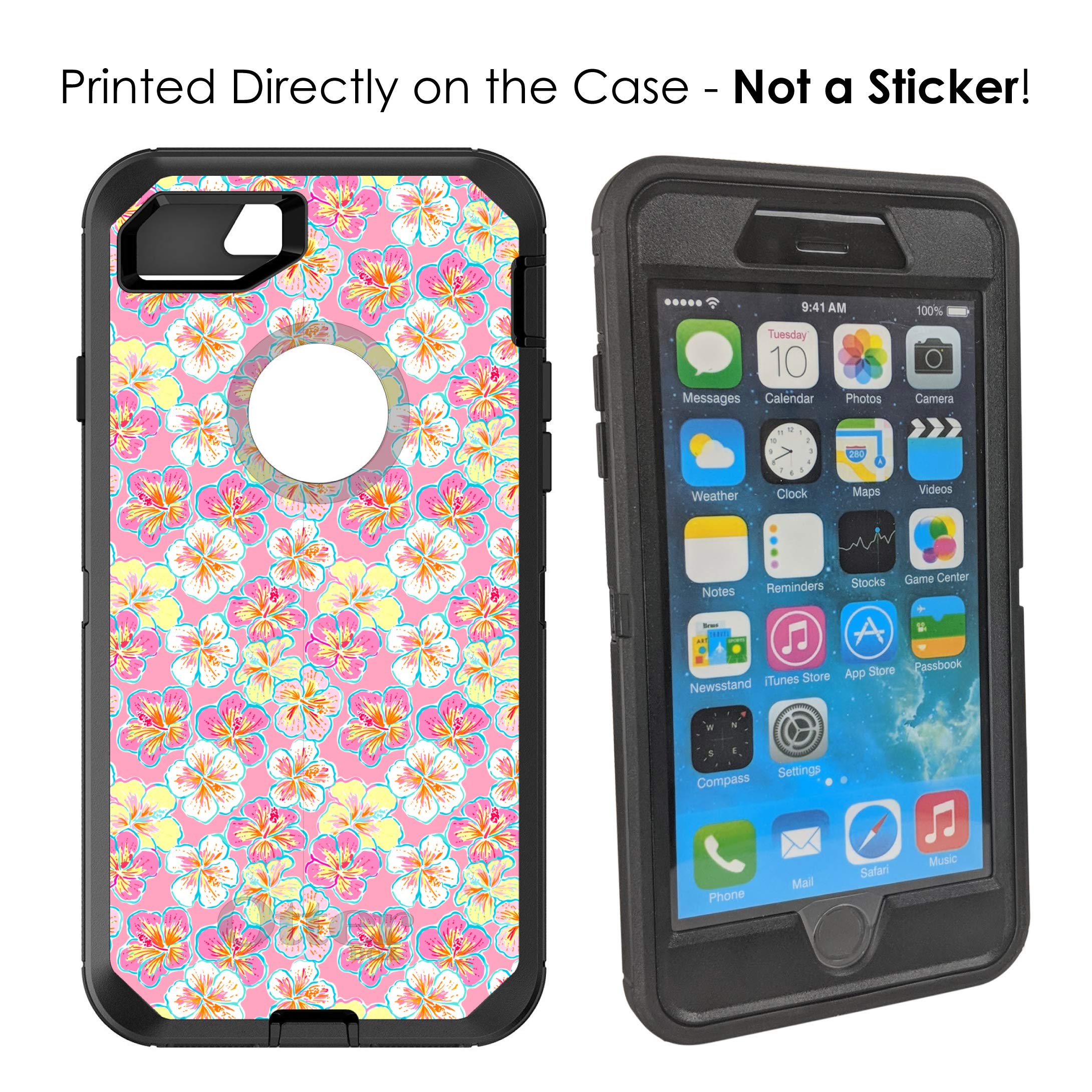 DistinctInk iPhone 7 Plus / 8 Plus Case (5.5 Inch) - Premium Protective Phone Cover with Floral Pattern (Yellow/White/Pink) - Durable Shockproof Replacement for OtterBox Defender - Perfect for Everyday Use, Work & Outdoor Activities