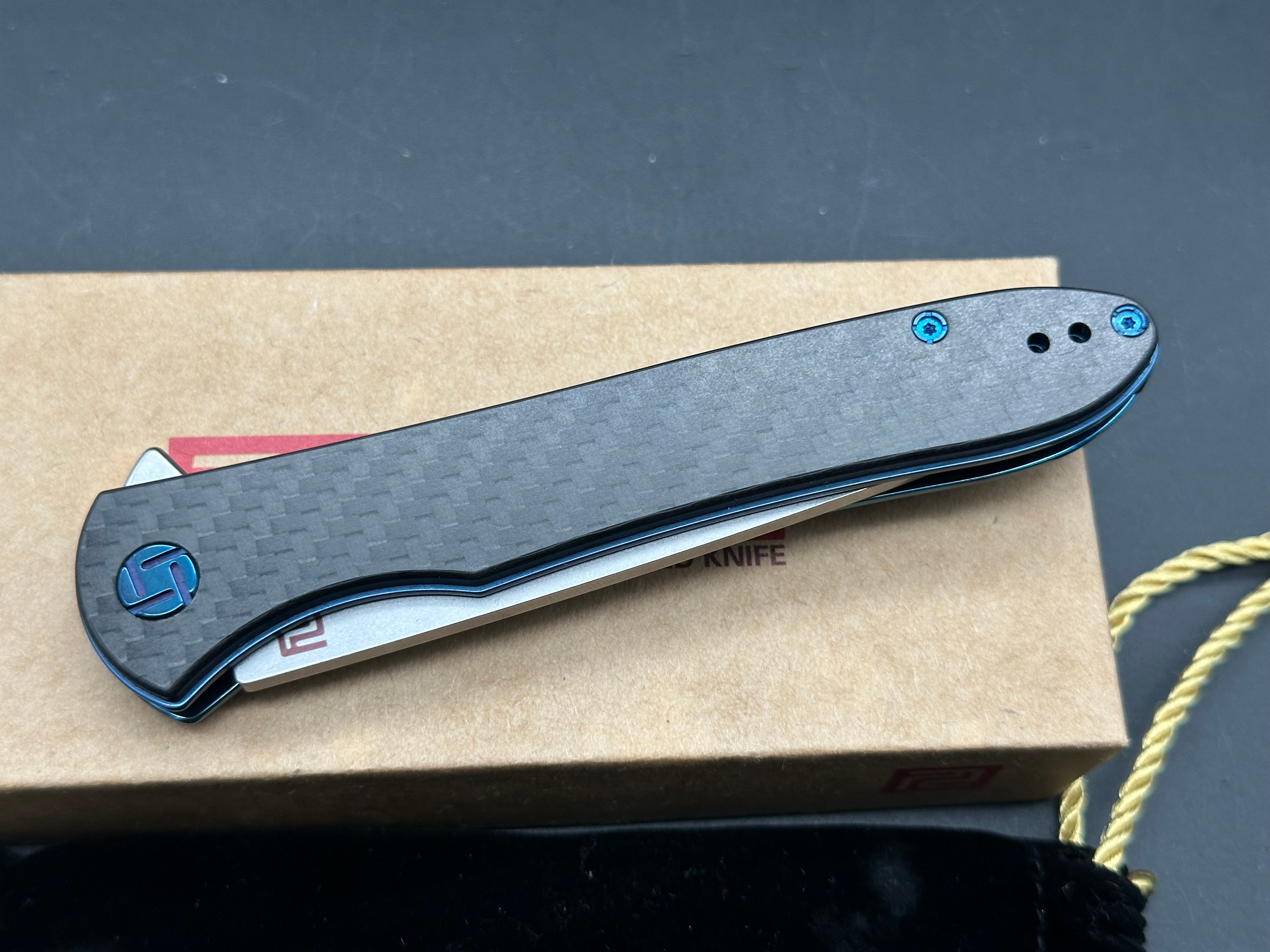 Artisan Cutlery Shark 1707P Folding Knife - Premium S35VN Steel Blade (Upgraded from D2), Carbon Fiber Handle - EDC, Camping, Survival & Outdoor Activities