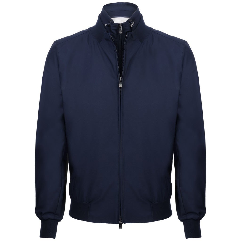 CORNELIANI Men's Water Repellent Blouson Jacket in Navy Blue - Lightweight Windproof Outerwear for Urban Commuting & Casual Outings