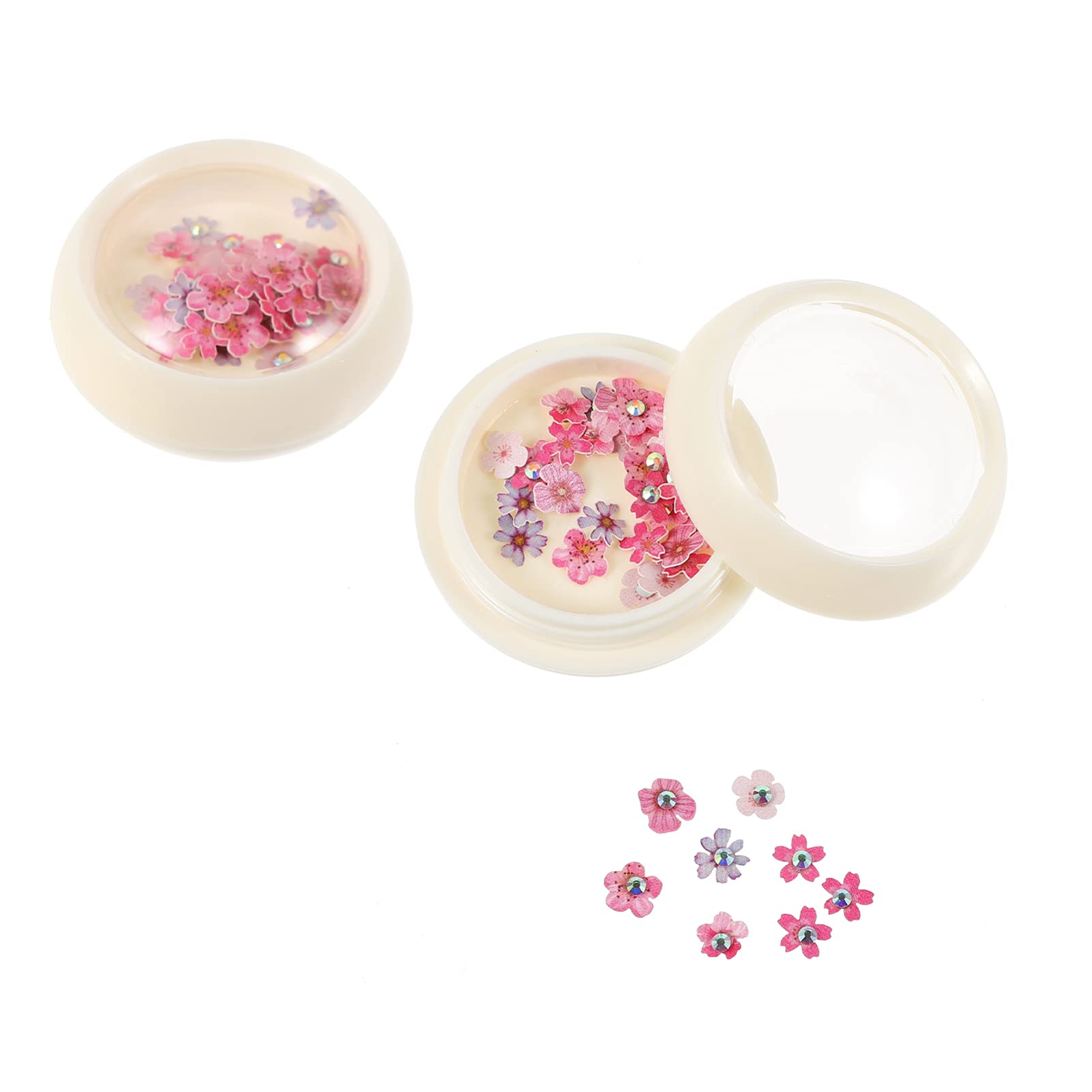 Beaupretty Premium Nail Art Flowers - 2 Boxes Durable Manicure Nail Decorations for DIY Nail Design, Wedding, Party & Salon Use