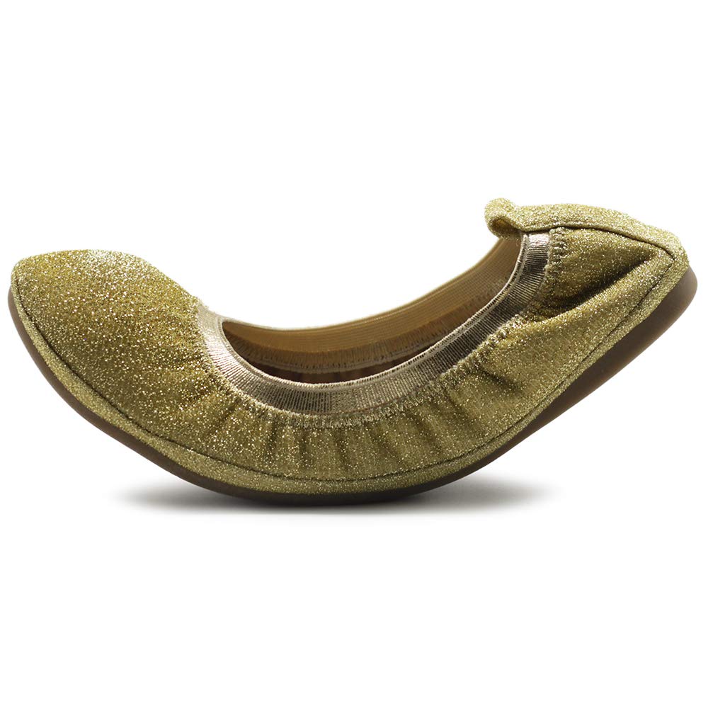 Ollio Women's Glitter Slip-On Ballet Flats - Comfortable Basic Shoes for Women | Perfect for Casual Wear, Office, and Daily Outfits