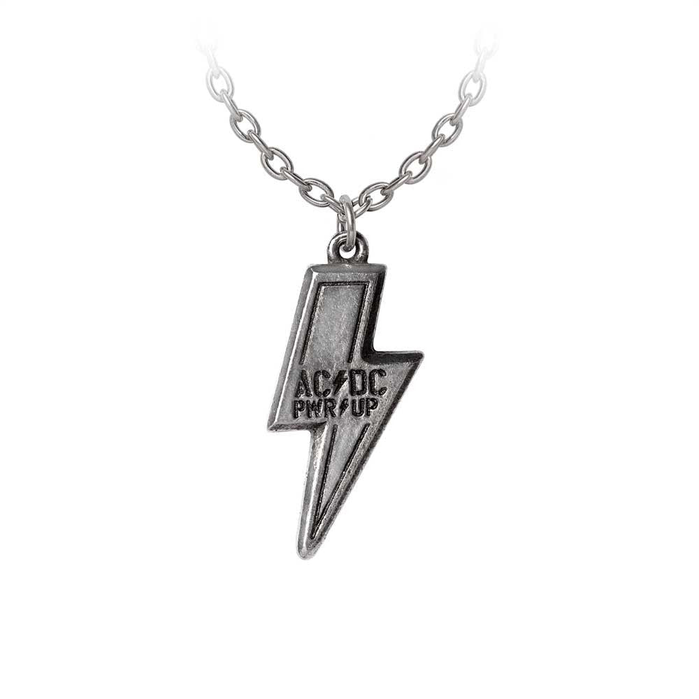 AC/DC PWR/UP Flash Logo Pendant Necklace - Rock Music Band Merchandise Gift for Fans - Perfect for Concerts, Parties & Rock Fashion Style