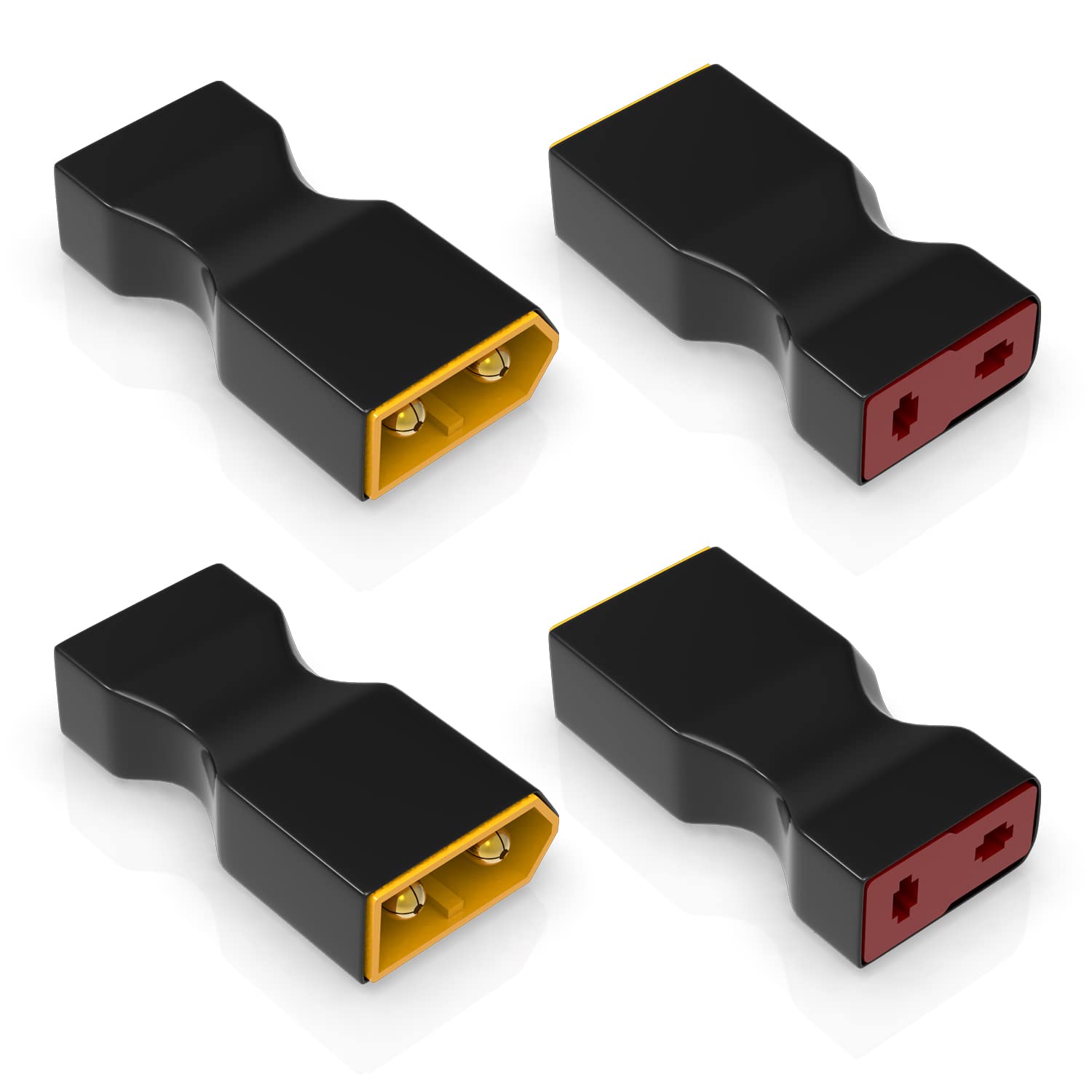 4PCS T Female to XT60 Adapter Connector Plug - Male & Female Servo Connector for RC LiPo Battery, ESC, Motor Controller - Perfect for RC Cars, Airplanes, Drones and Balance Chargers
