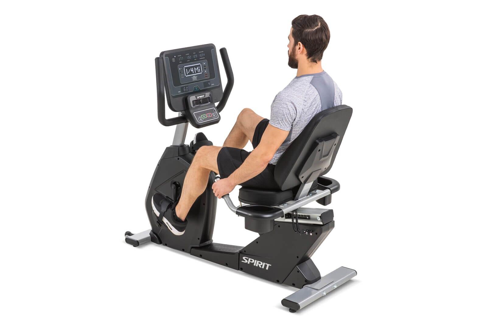 Spirit Fitness CR800 Recumbent Exercise Bike for Home Gym - Low Impact Cardio Workout for Seniors & Rehabilitation | Perfect for Small Spaces & Indoor Cycling Training