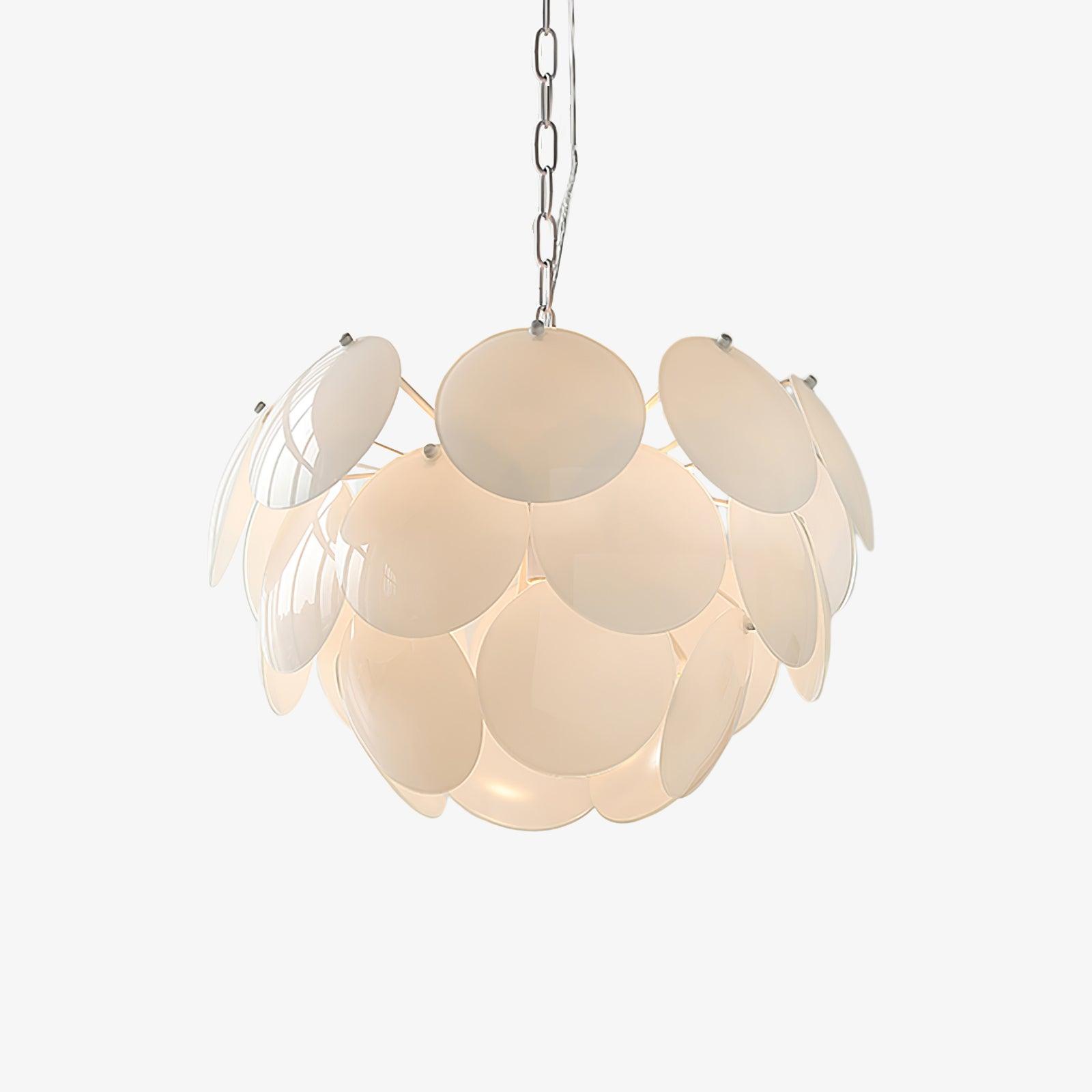 Elegant Luminous Petal Glass Chandelier - Modern Crystal Ceiling Light Fixture for Dining Room, Bedroom & Living Room Decor