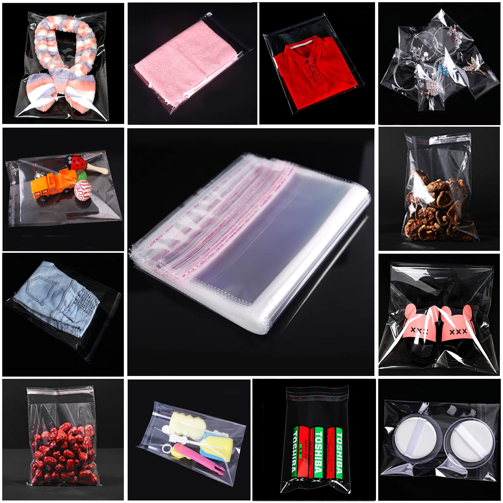 200 Pack Clear Self-Adhesive Cellophane Bags - 9x20cm Flat OPP Plastic Wraps for Candy, Jewelry, Gifts & Confetti | Perfect for Party Favors, Wedding Decor & Small Business Packaging