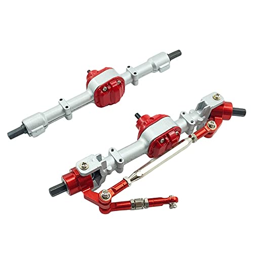WSF-Model Metal Gear Front & Rear Bridge Axle Set for MN D90 D91 D96 99S FJ45 1/12 Scale RC Cars - Silver Upgrade Parts - Off-Road Crawler Accessories for Trail & Rock Climbing