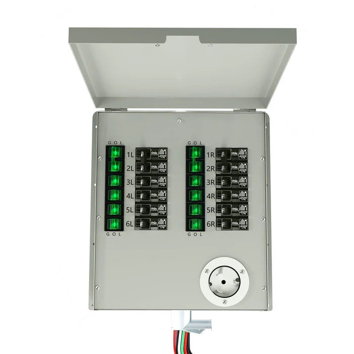 Natures Generator 12 Circuit 120/240V 50A Manual Power Transfer Switch for Home Backup Power & Emergency Use