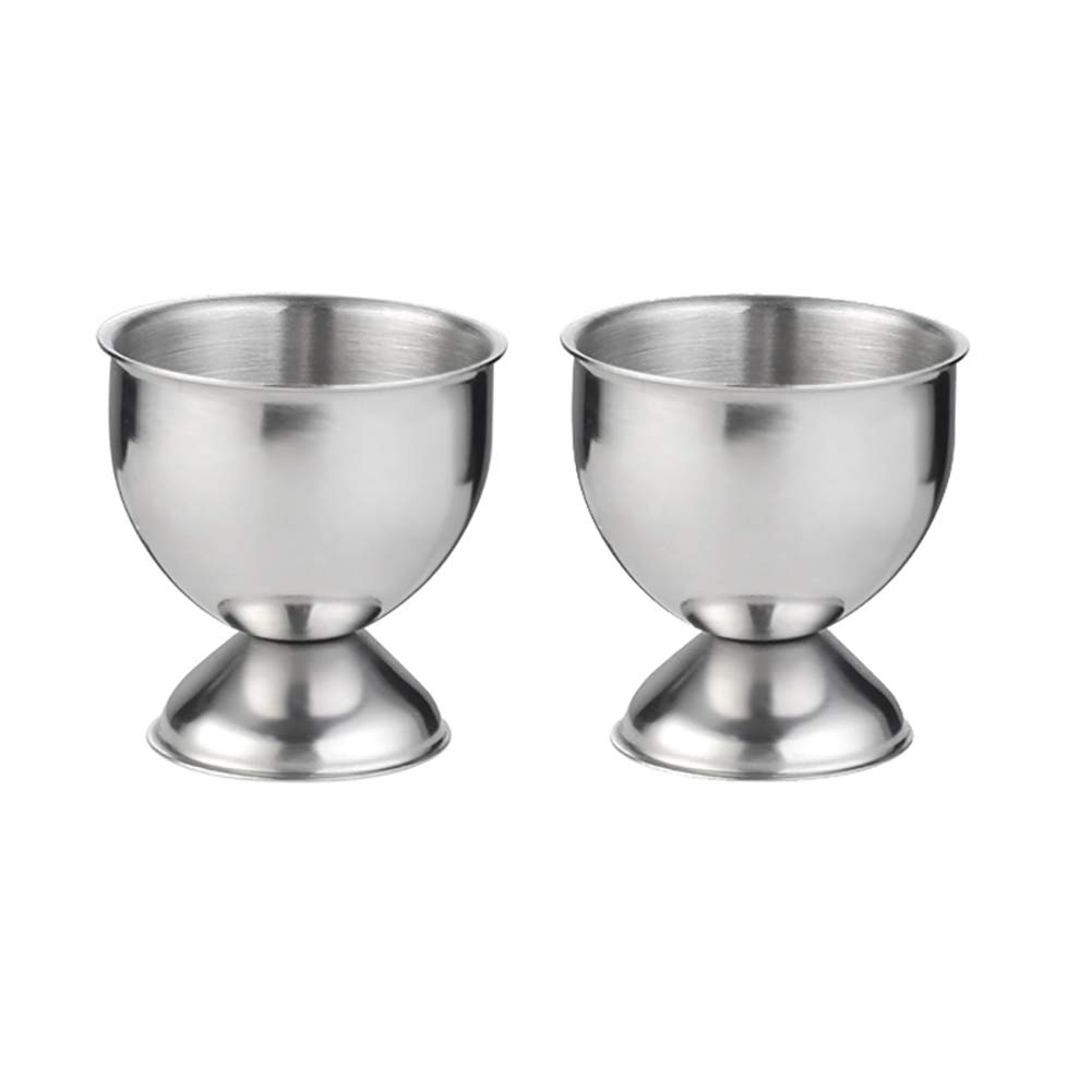 2 Pcs Stainless Steel Egg Cups - Egg Holders & Tray for Soft Boiled Eggs - Durable Kitchen Tool for Breakfast, Brunch & Dining Decor