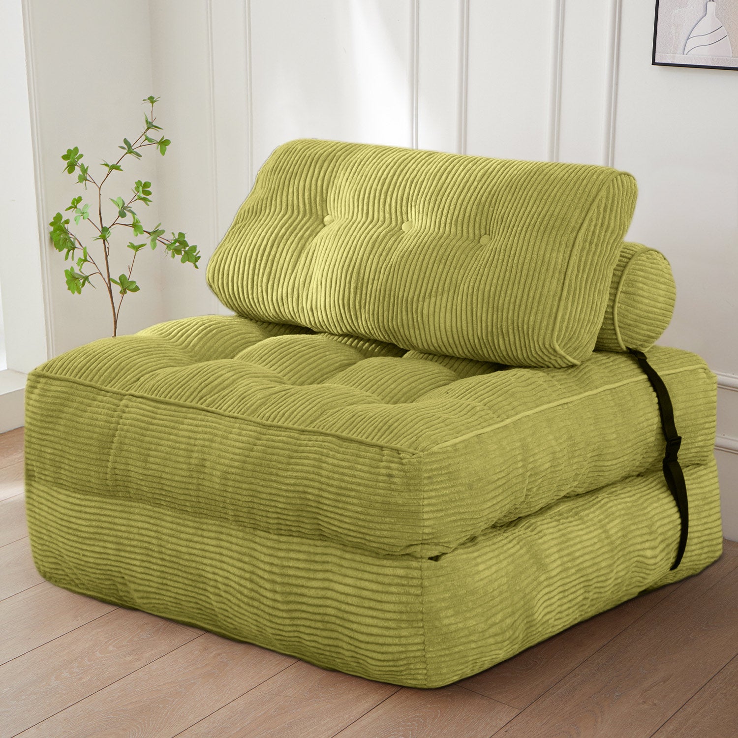 MAXYOYO Corduroy Sofa Bed - Convertible Sleeper Chair with Back Support | Comfortable for Living Room, Guest Room & Small Spaces