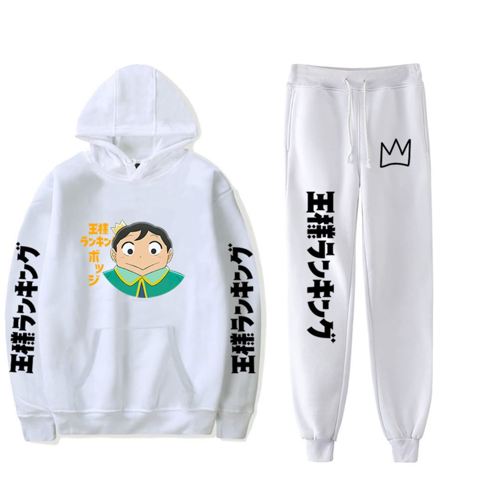 Anime Ranking of Kings Hoodie and Sweatpants Set for Men - Bojji Manga Character Two-Piece Tracksuit | Casual Wear, Cosplay, and Anime Fan Outfit