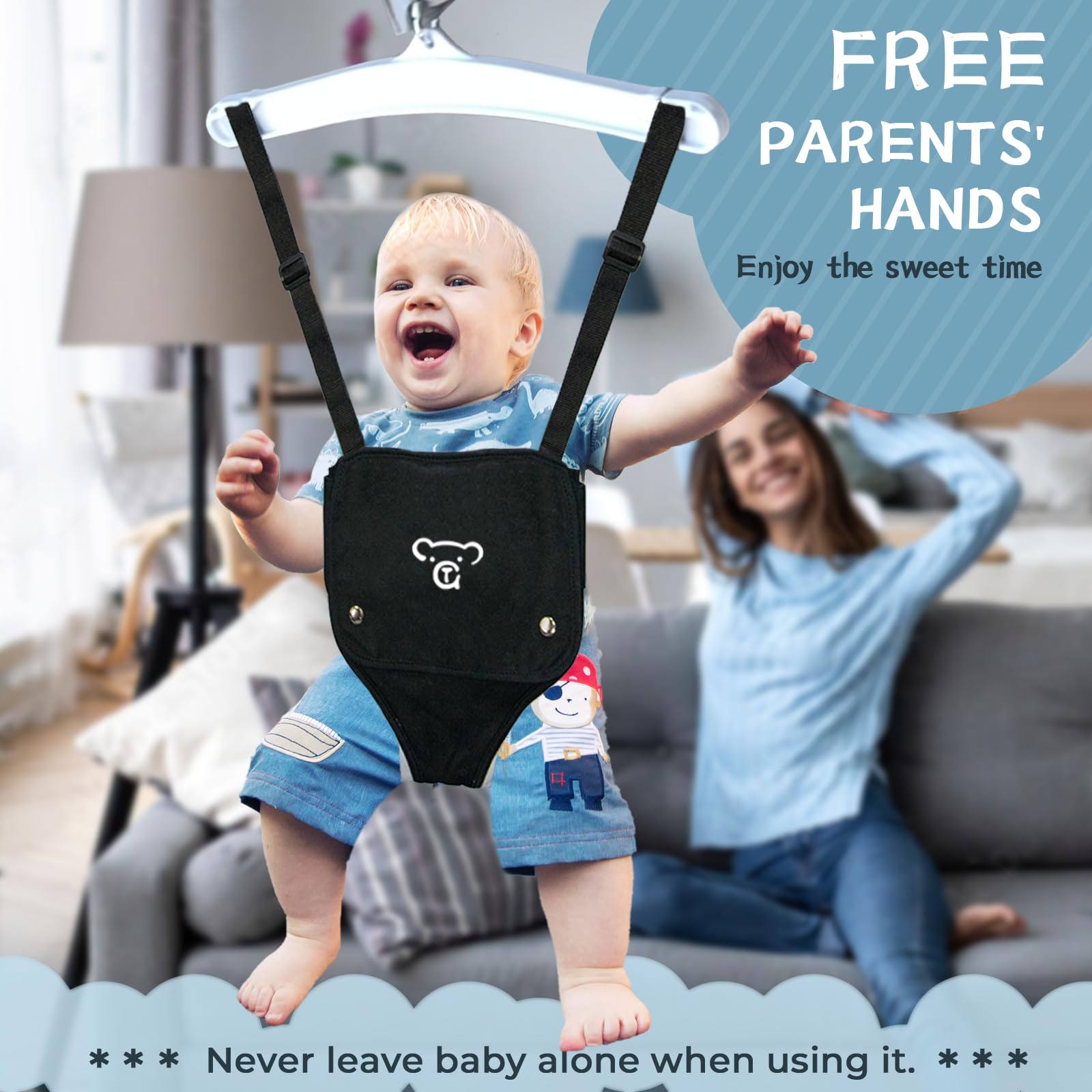 GTALECO Baby Jumper with Stand - Adjustable Baby Bouncer & Exerciser for Active Infants 6-12 Months | Easy Setup Indoor/Outdoor Activity Jumper with Included Water Mat | Perfect for Playtime, Exercise & Developmental Milestones