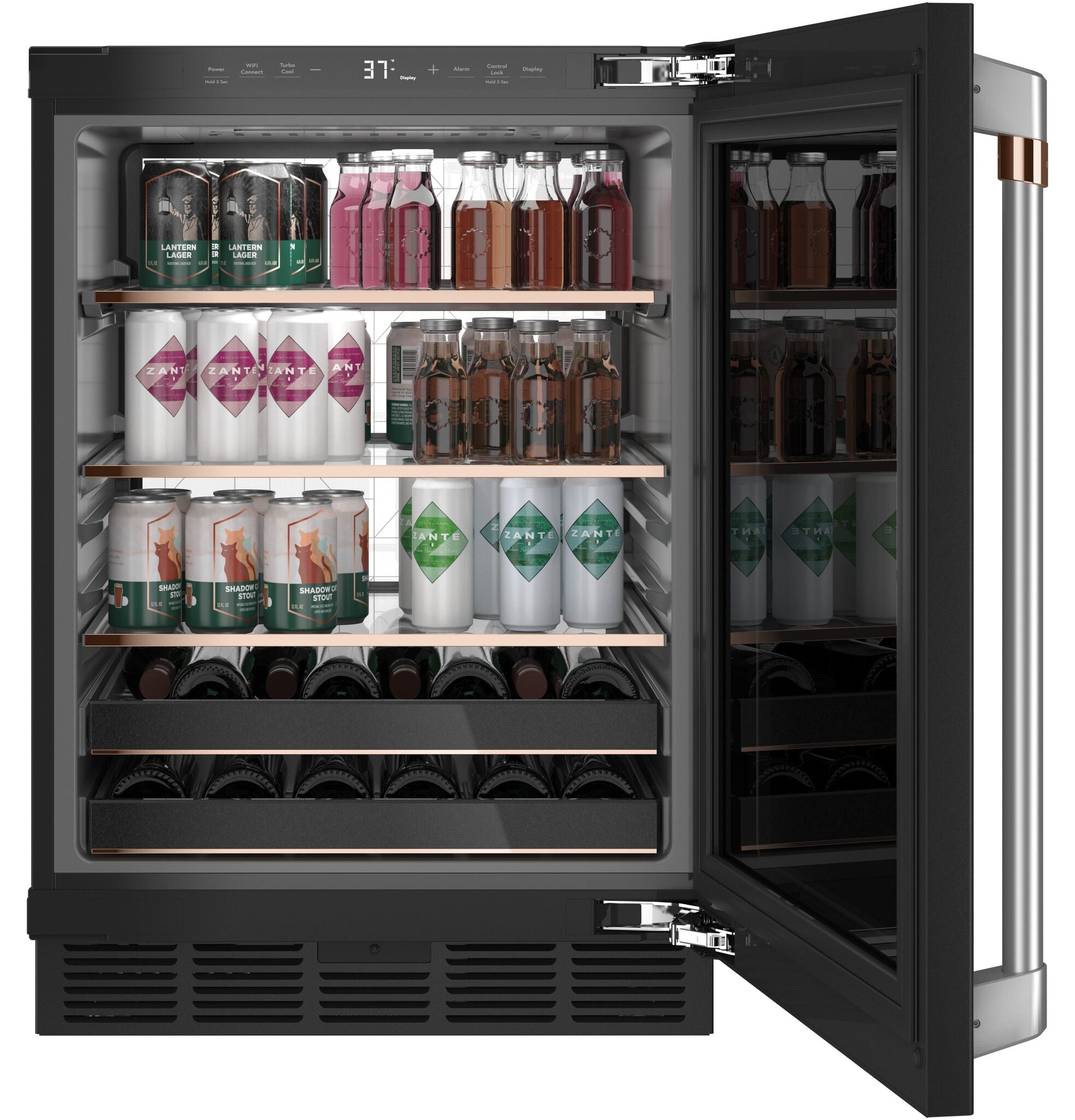 Matte Black Beverage Cooler - 5.1 cu.ft Compact Refrigerator for Drinks & Snacks - Perfect for Home, Office, or Party Use - Model CCP06BP3PD1