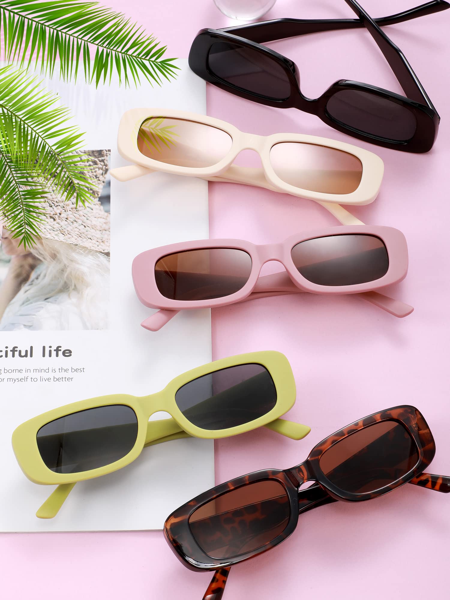 Retro Rectangle Sunglasses for Women - Vintage 90s UV Protection | Y2K Fashion & Outdoor