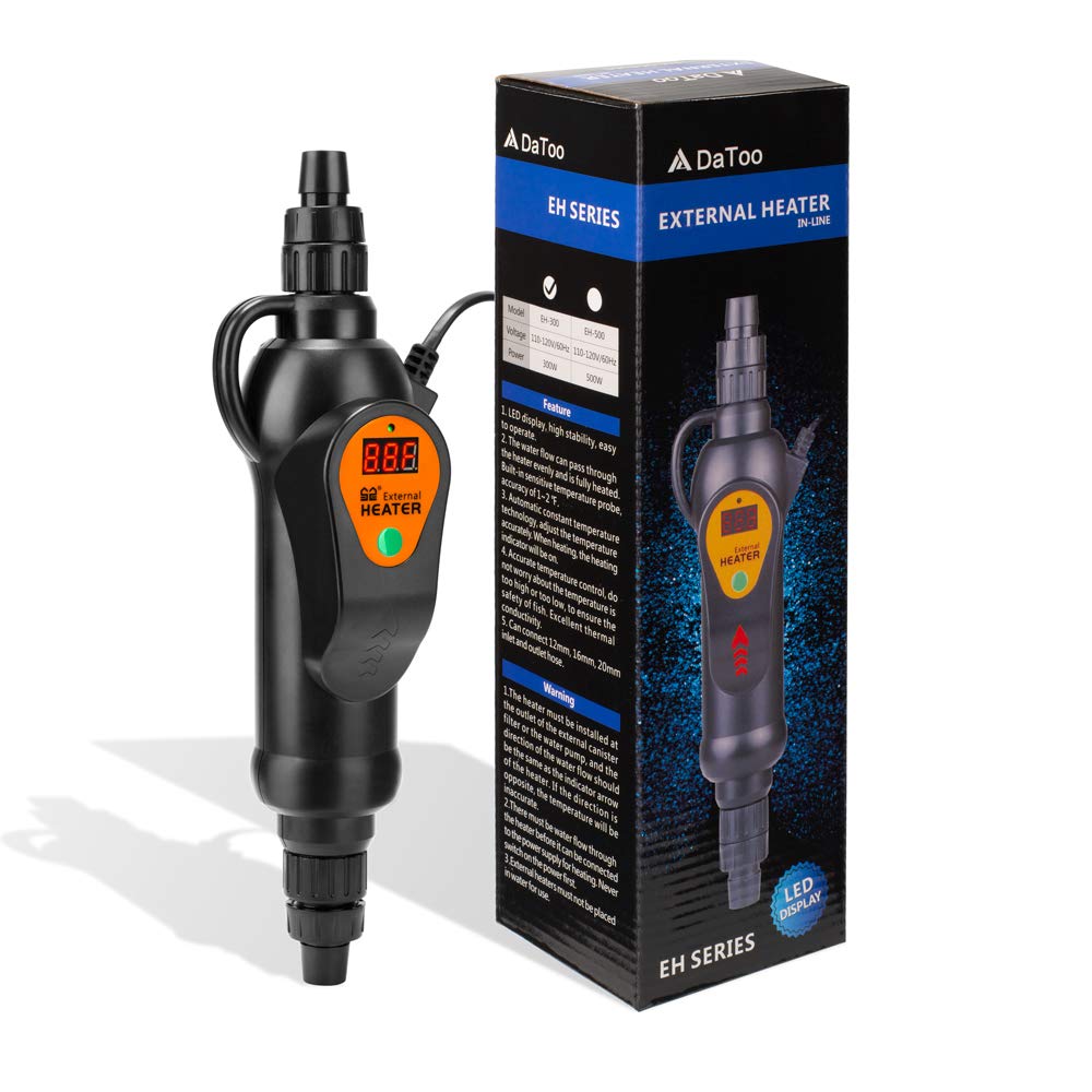 300W Aquarium External In-Line Heater for Fish Tank - Compatible with Canister Filters | Perfect for Saltwater & Freshwater Tanks