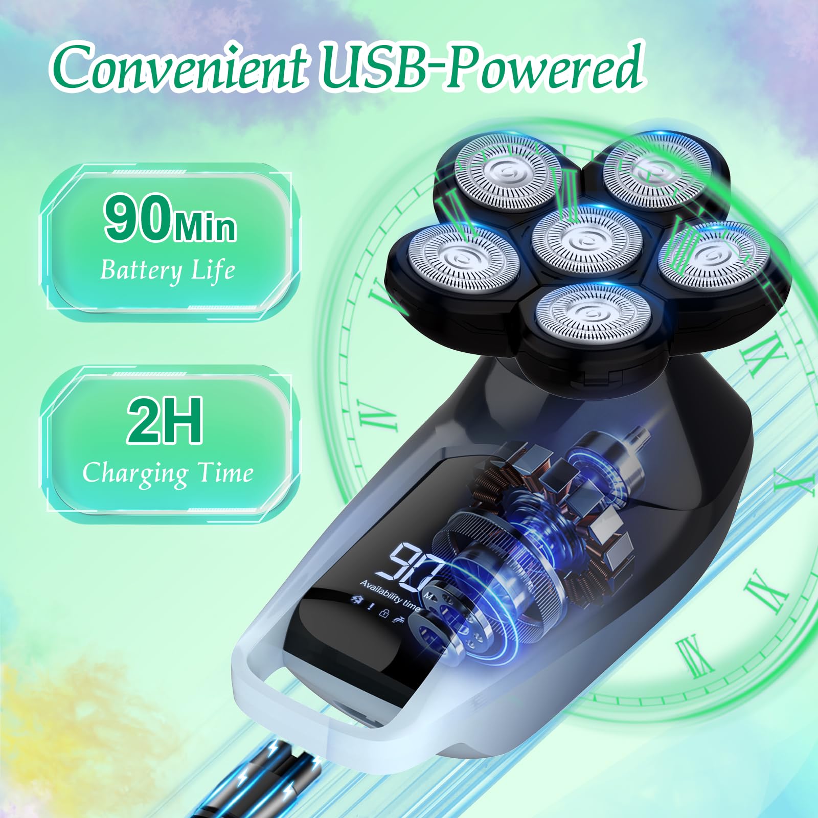 Best 6-in-1 Rechargeable Electric Razor for Women - Cordless Lady Shaver for Legs, Face, Underarms & Body Hair Removal - Smooth Shaving for Daily Use, Travel & Gym