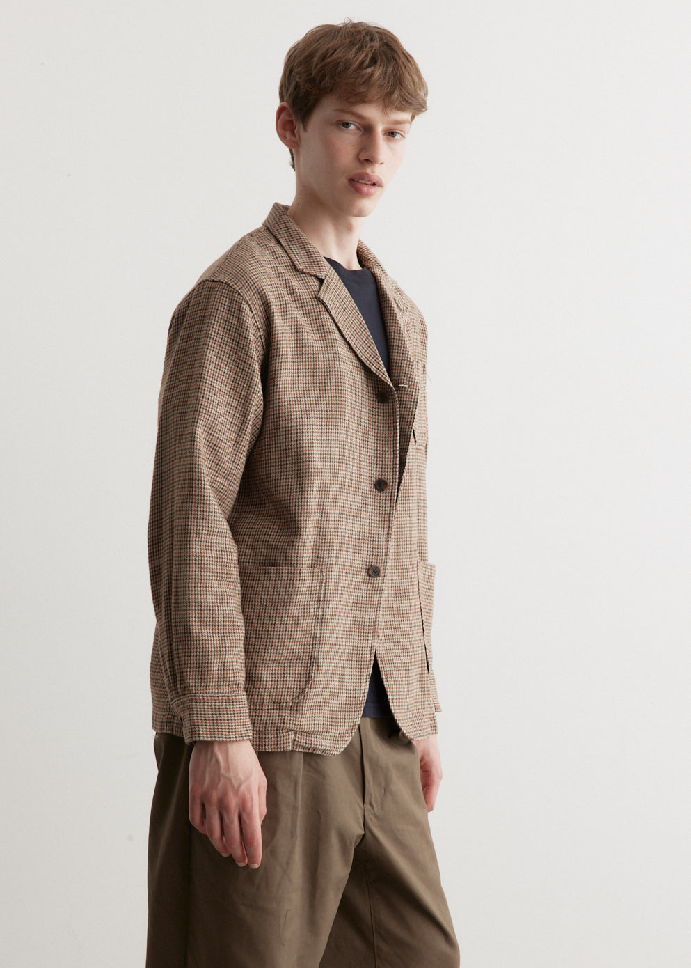 4B Cuffs Jacket - Wool, Linen & Cotton Blend - Stylish & Comfortable for Fall/Winter Fashion, Office Wear & Outdoor Activities