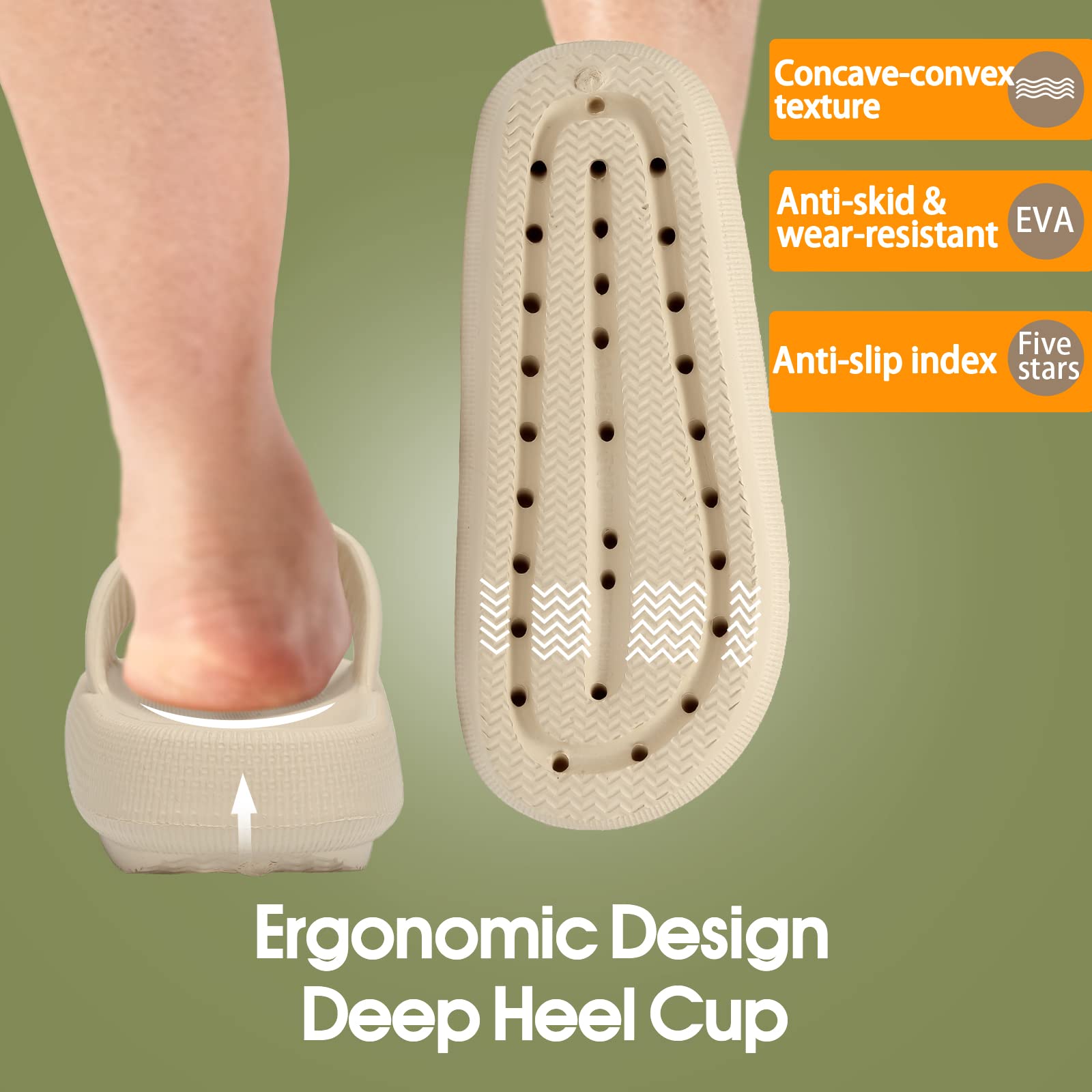 EQUICK Cloud Slides Pillow Slippers for Women and Men - Ultra Soft Bathroom Sandals with Cushioned Thick Sole | Indoor & Outdoor Shower Slippers | Perfect for Home, Spa, and Beach Use