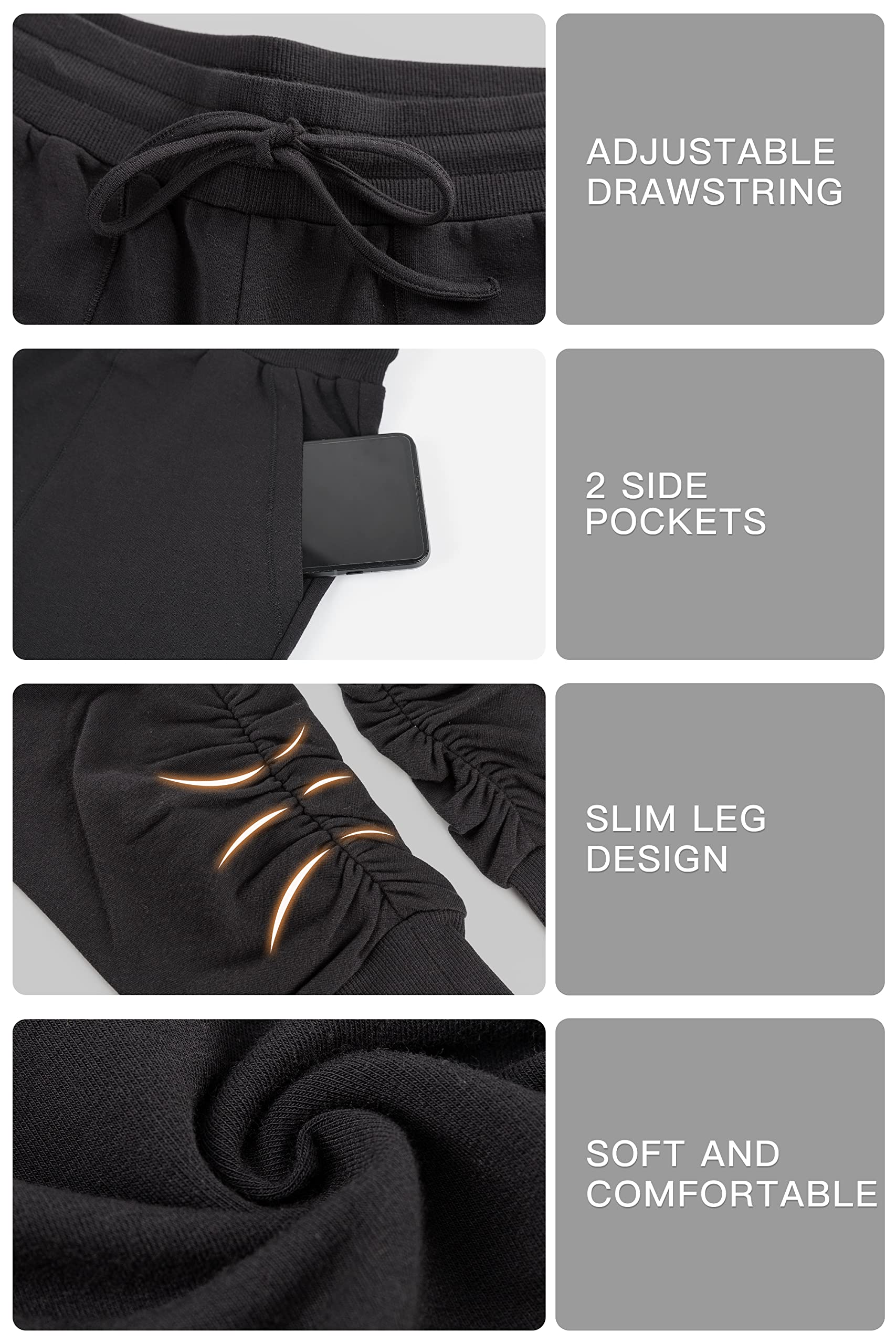 Super Soft Women's Jogger Pants - Mid-Rise Slim Fit Yoga Pants with Pockets for Running, Workout & Lounge Wear