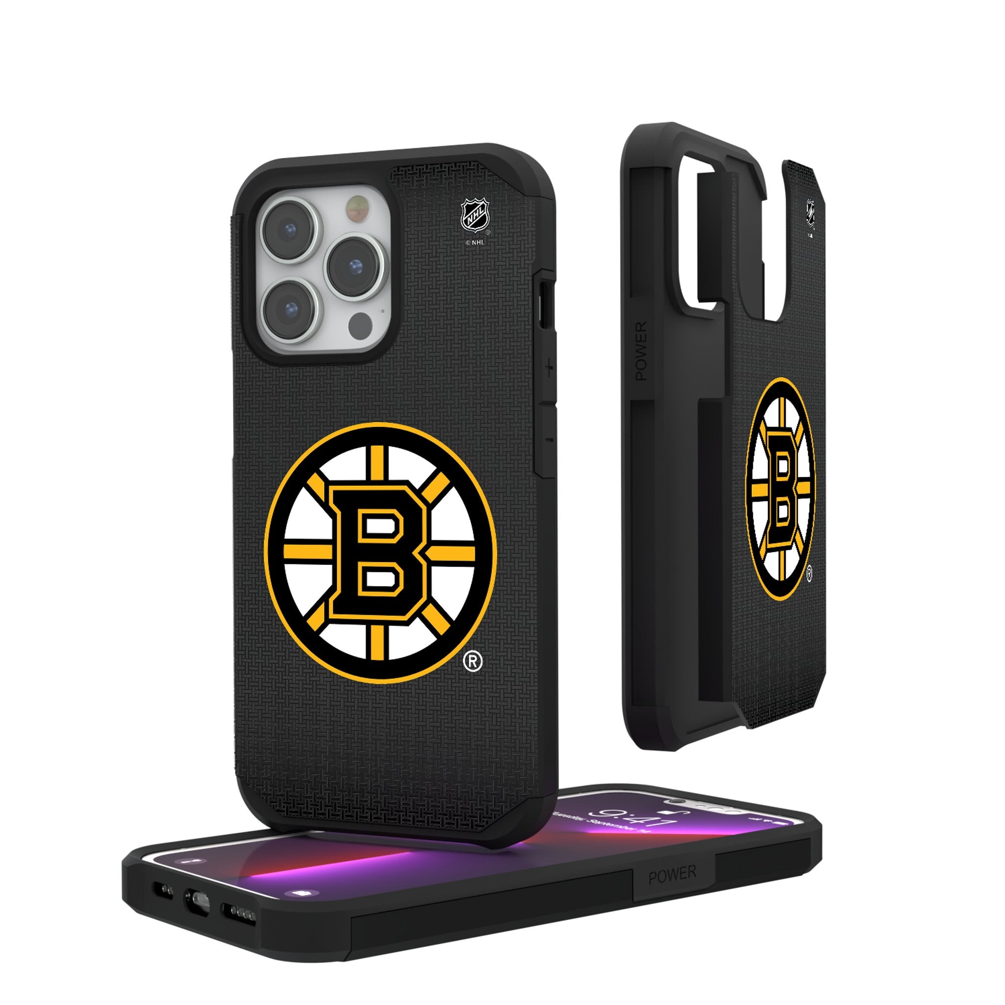 Boston Bruins Rugged Phone Case - Durable Linen Texture Cover for iPhone & Samsung - Perfect for Sports Fans & Outdoor Activities