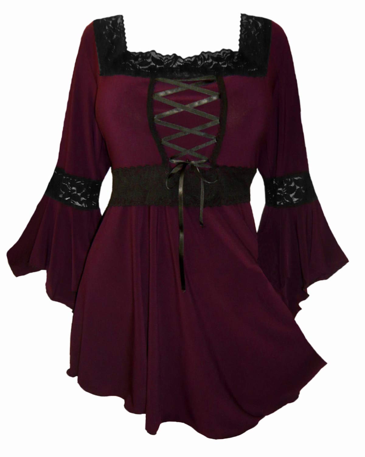 Victorian Gothic Renaissance Corset Top for Women - Elegant Boho Lace Blouse for Cosplay, Renaissance Faires & Festival Outfits | Perfect for Halloween, Theater Performances & Historical Reenactments