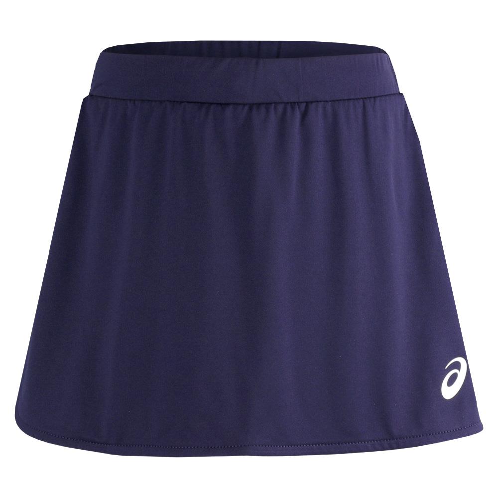 Asics Girls Tennis Skort in Peacoat - Breathable Athletic Skirt for Junior Tennis Players - Perfect for Tennis Matches, Training & School Sports