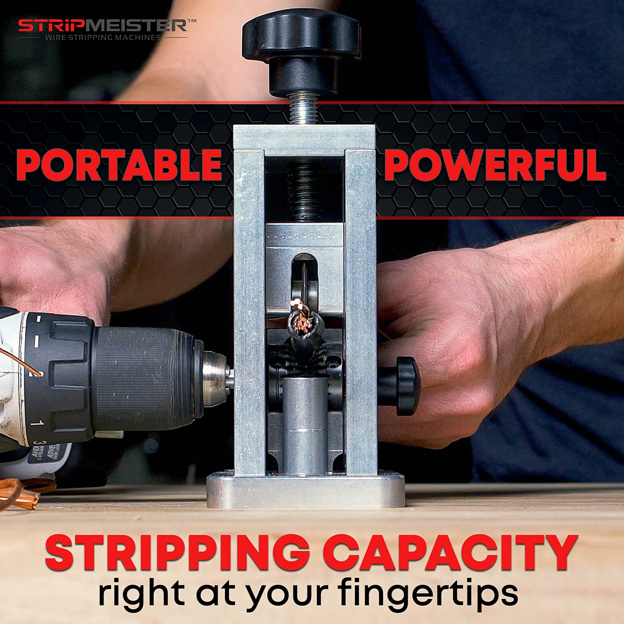StripMeister Original Drill-Powered Wire Stripper Machine - Easy Manual Wire Stripping Tool for Copper & Electrical Wires | Perfect for Electricians, DIY Projects & Home Renovations