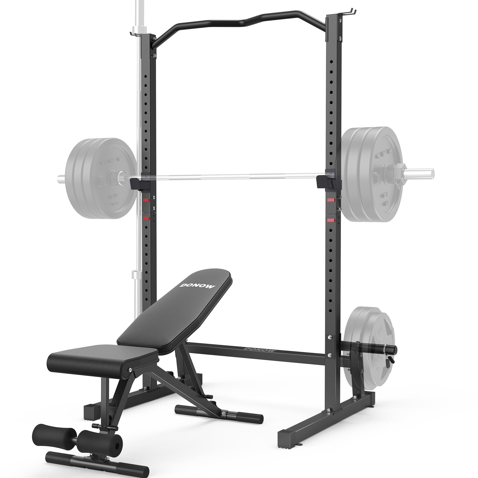 Adjustable Olympic Weight Bench with Squat Rack - Heavy Duty Workout Bench for Strength Training, Bench Press & Home Gym - Perfect for Home Workouts, Weightlifting & Full-Body Exercises