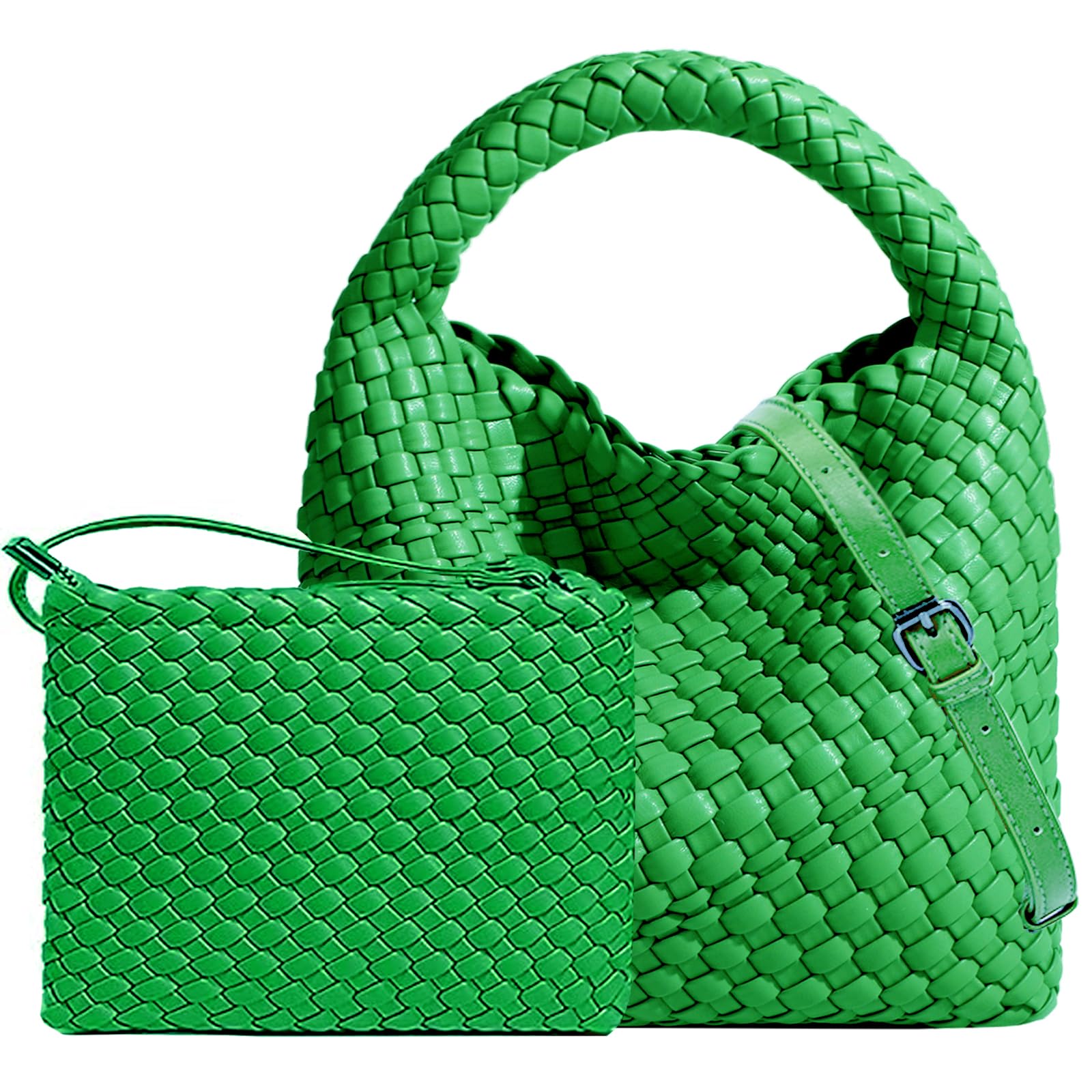 Eco-Friendly Vegan Leather Small Woven Handbag for Women - Cute Mini Hobo Tote, Clutch Purse & Crossbody Shoulder Bag | Perfect for Casual Outings, Beach Trips and Everyday Use