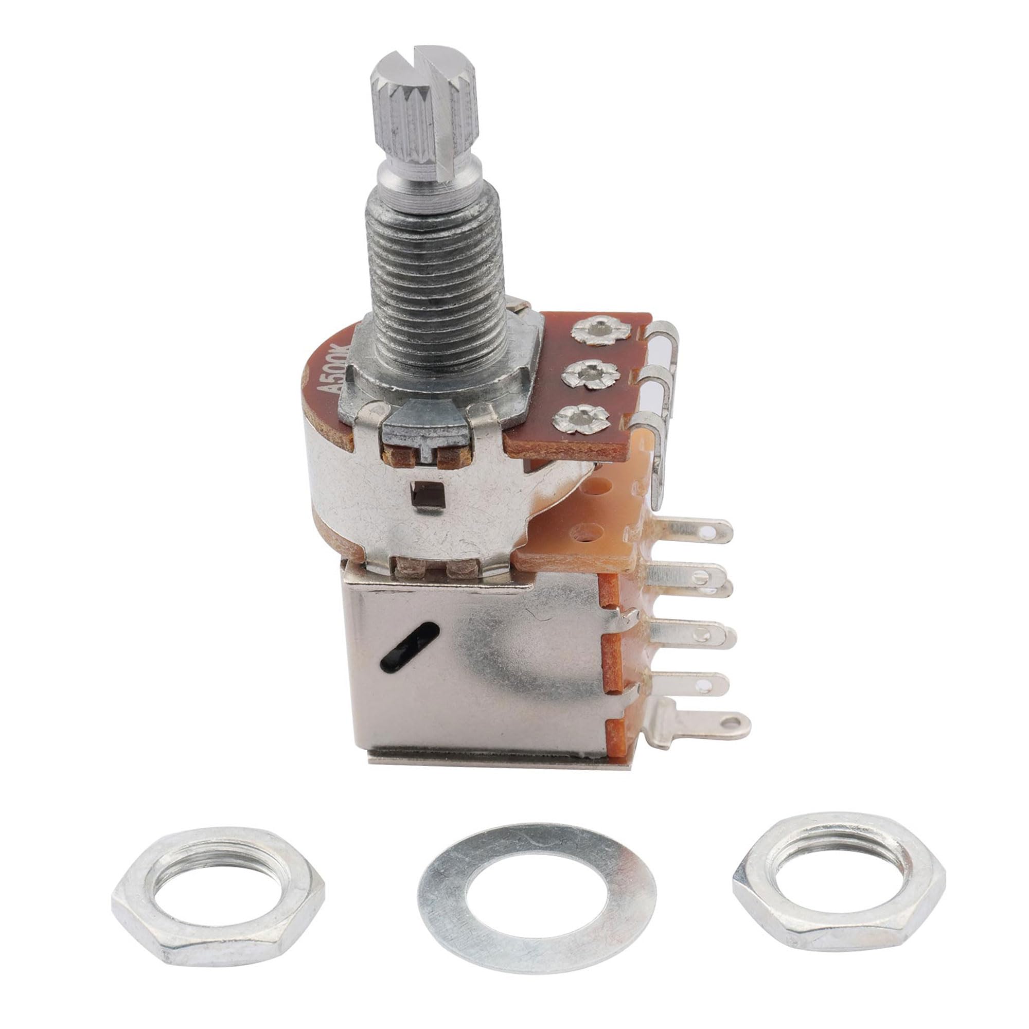 Musiclily A500K Push Pull Potentiometer - 500K Ohm Audio Taper Split Shaft Guitar Volume/Tone Control - Compatible with Electric Guitar & Bass (2-Pack) - Perfect for DIY Guitar Mods & Tone Customization