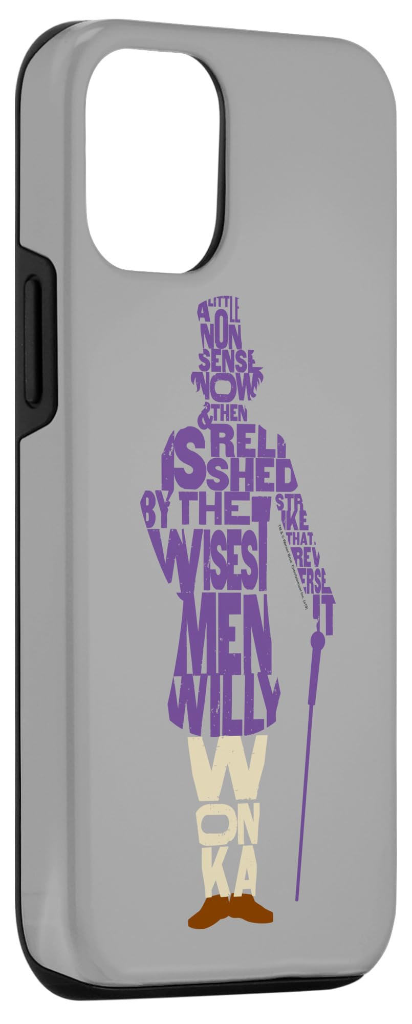 iPhone 12/12 Pro Silhouette Case - Willy Wonka & Chocolate Factory Inspired Text Design - Perfect for Movie Fans & Pop Culture Enthusiasts